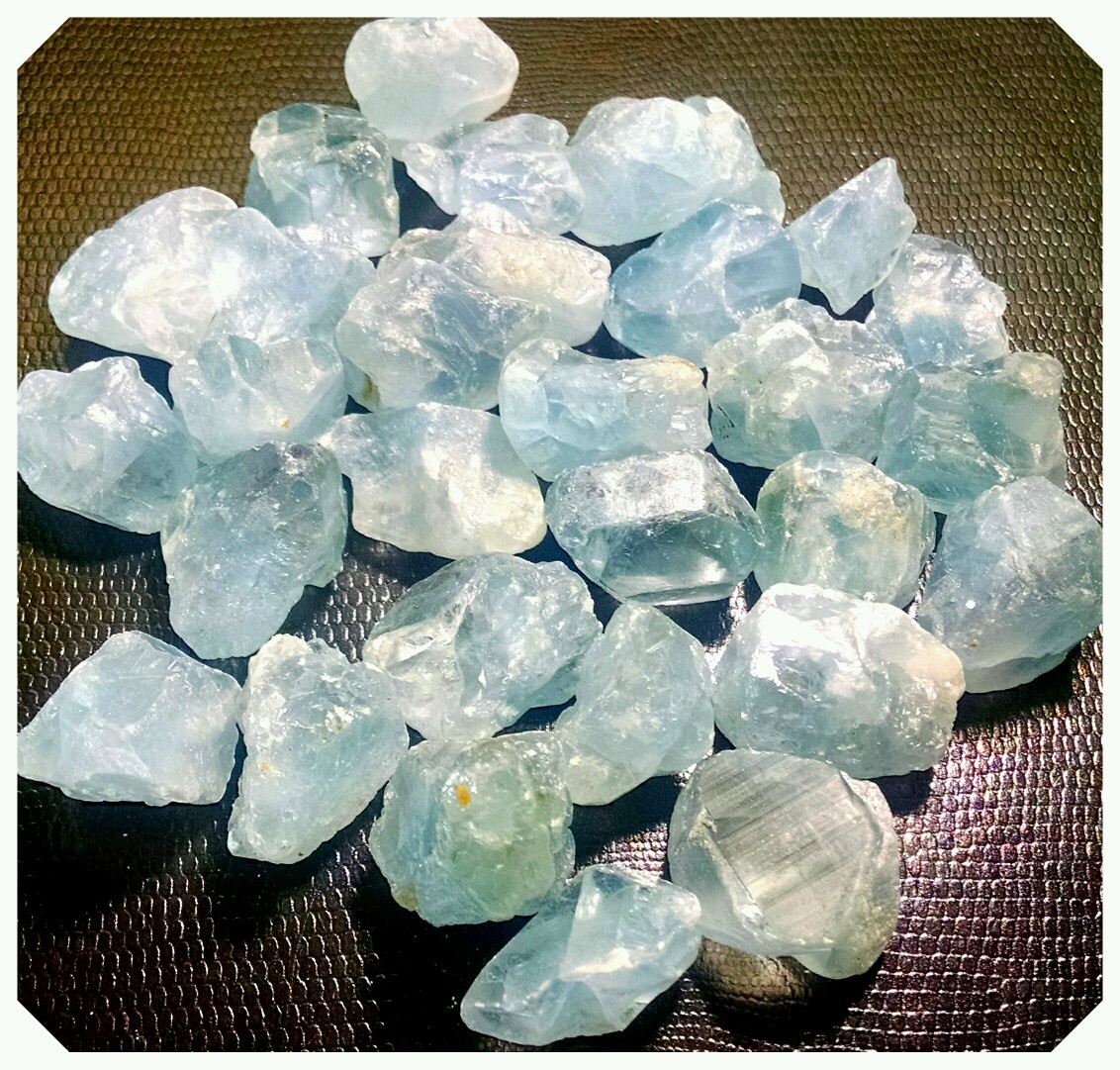 1/4 lb Blue Celestite Crystal Points & Pieces Lightly Tumbled Gem Rock Specimens