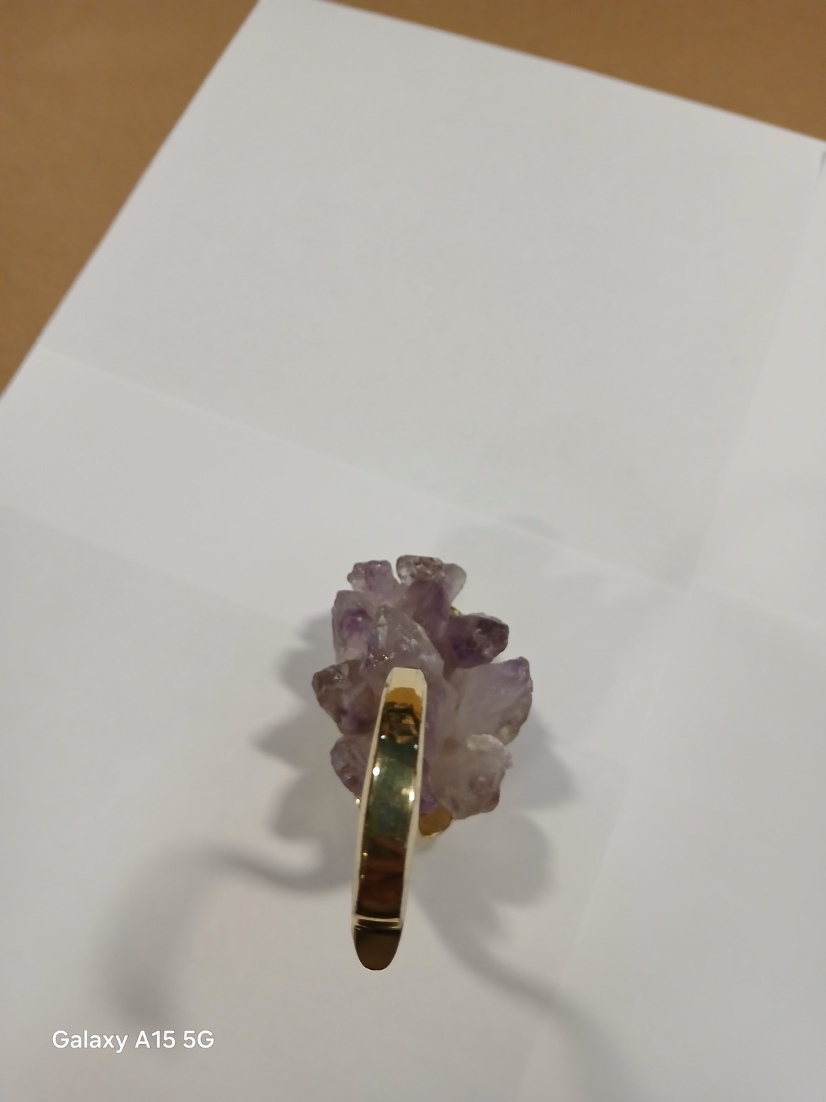 Natural Amethyst Crystal Cluster Gold-toned Zinc-alloy Swan Decor…