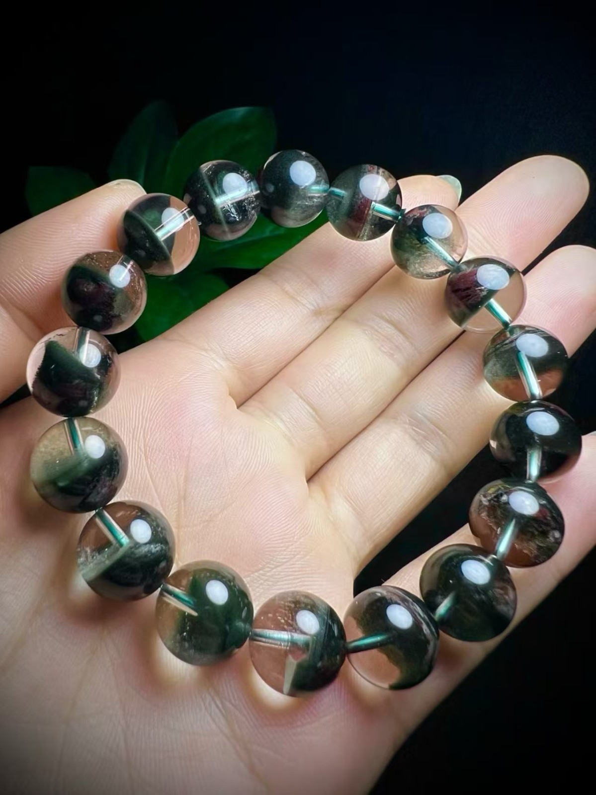 Natural Green Phantom Crystal Quartz Bracelet Adult Collectibles