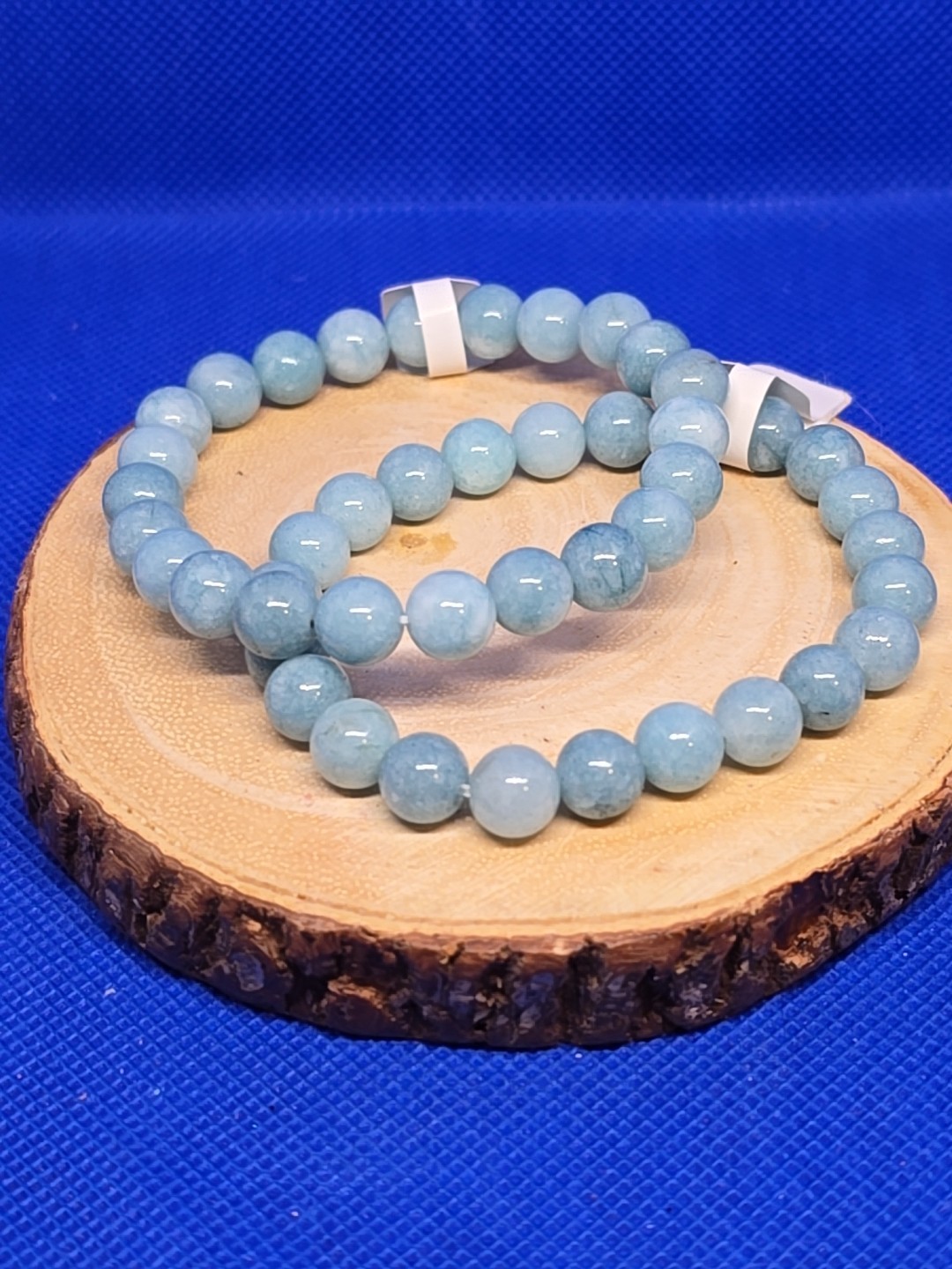 Celestite 8mm Polished Bead Stretch Bracelet OSFM