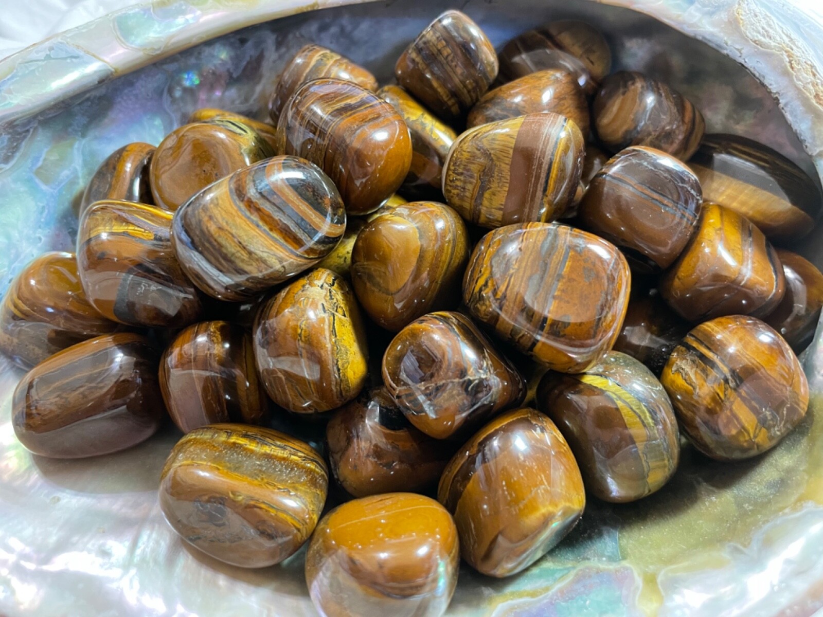 1X Tiger Iron Tumbled Stone 20-25mm Chunky Reiki Healing Crystal Conflict Stress