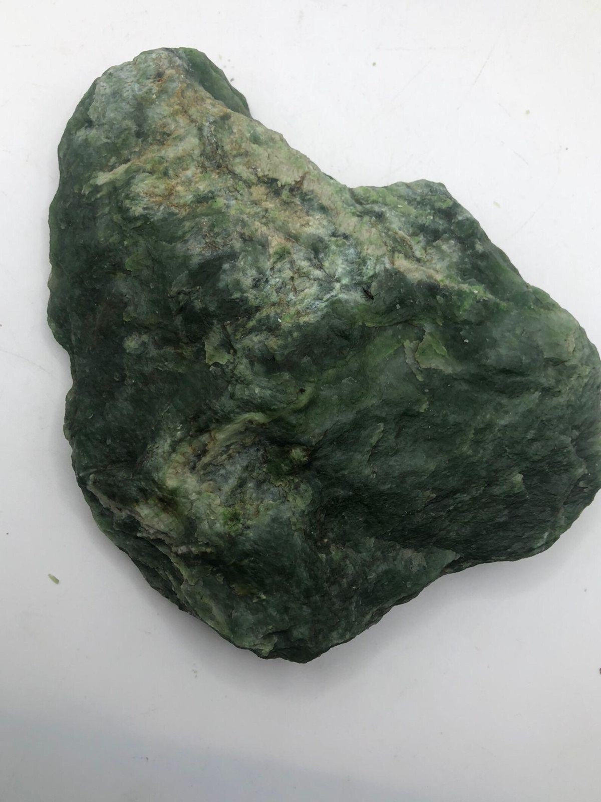 596g Natural Nephrite Jade Raw Stone Large Rough Green Crystal Mineral Specimen