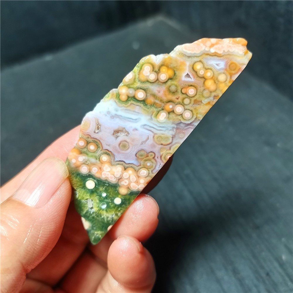 Rare 22G Natural Orbicular Ocean Jasper 8th Vein Rough Healing A134