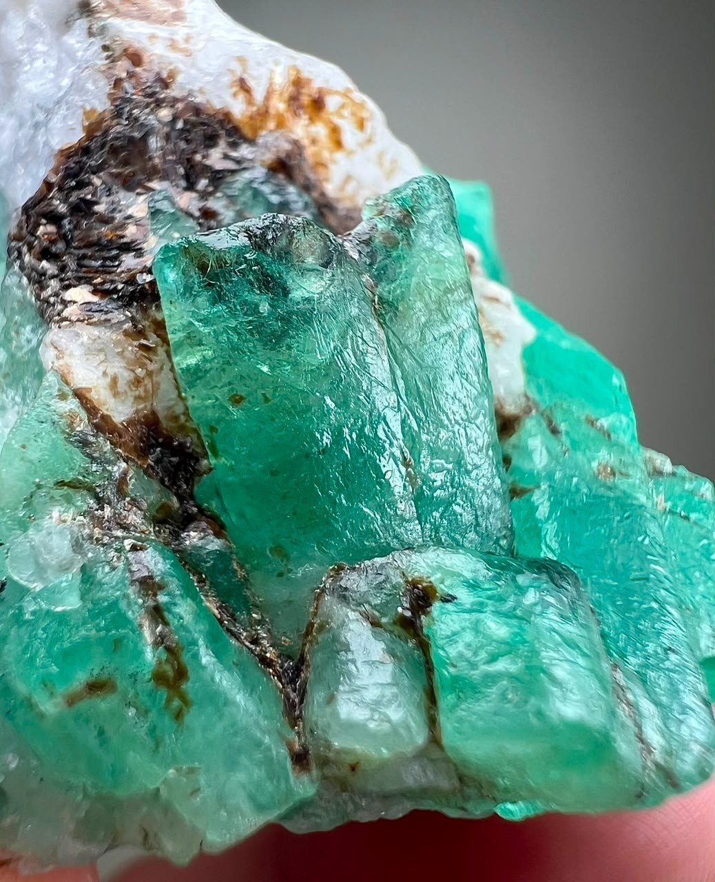 221CT, Beryl Var! Beautiful Natural Emerald Crystals on Matrix From Chitral @PAK