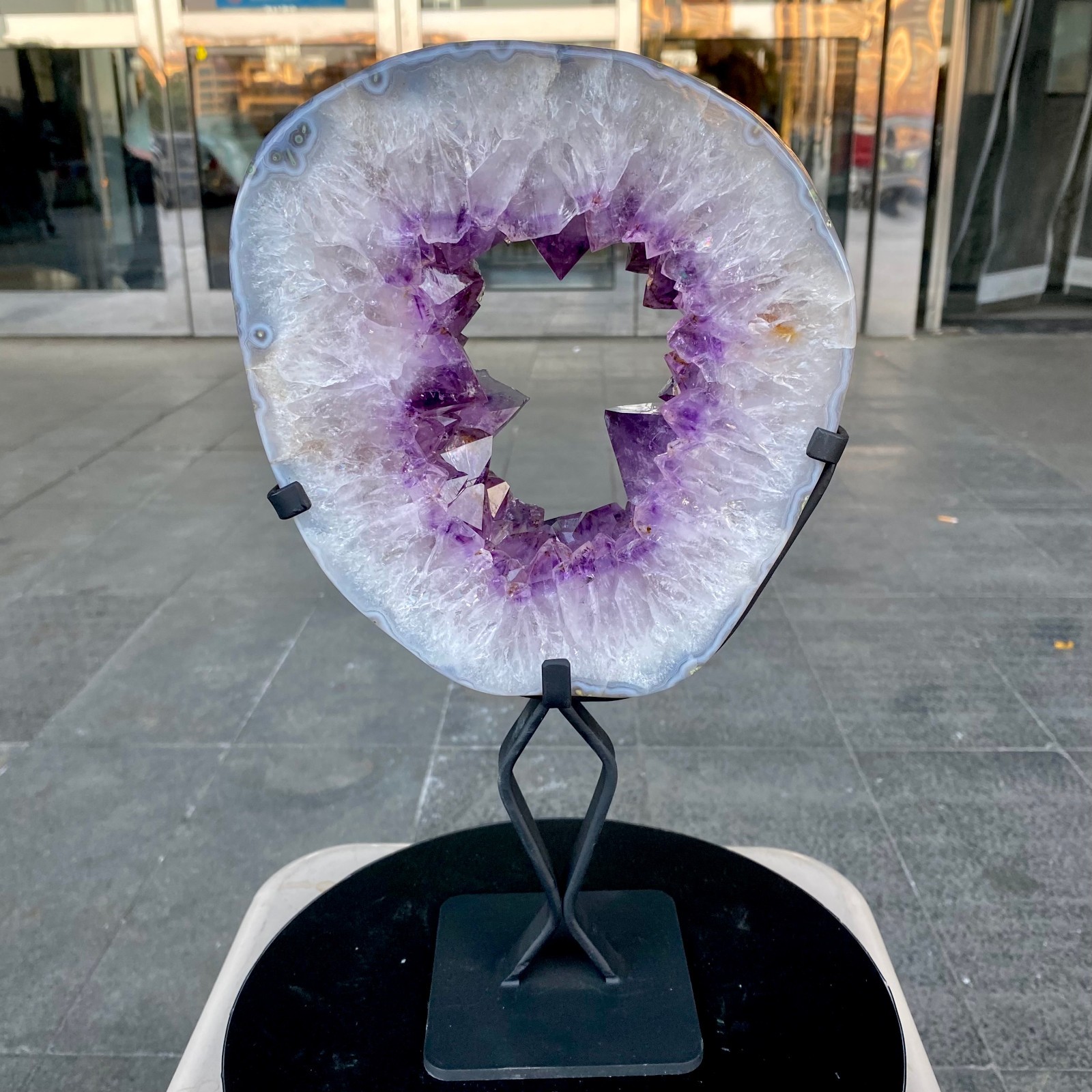 7.14LB Natural amethyst cavity flake quartz crystal mineral specimen