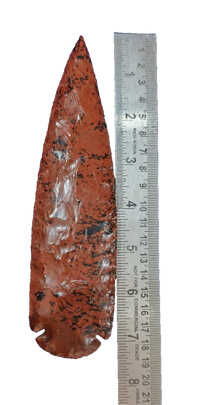 Carved Mahogany Obsidian Spearhead Arrowheads 7″inch Obsidian Crystal Arrowhead.