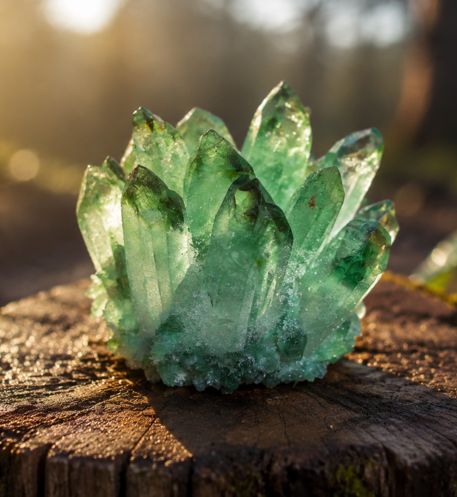 200g+ Rare Raw Green Phantom Quartz Crystal Cluster Mineral Specimens Decor Gift