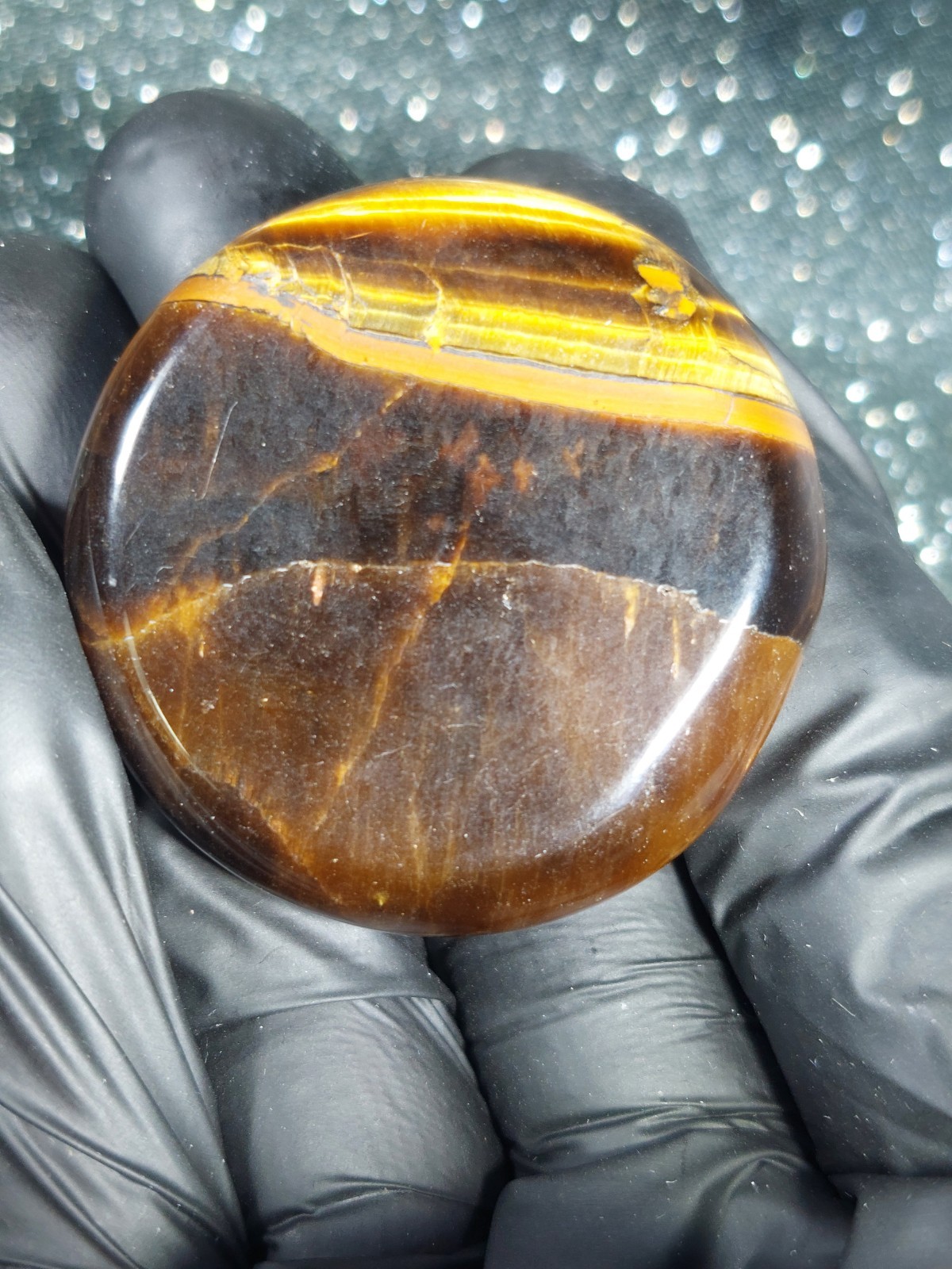 Tiger Eye Pet Worry Stone 28.4g- Grounding Anxiety Relief – Healing Energy