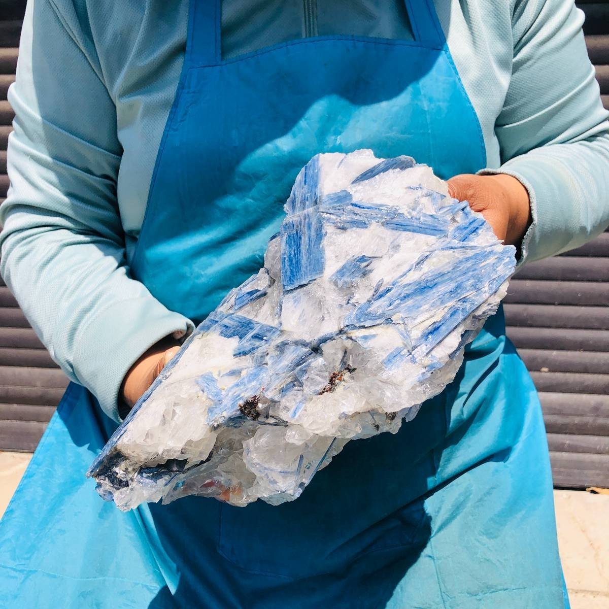 9.46LB Natural Blue Kyanite Cluster with Clear Quartz Matrix Crystal Specimen