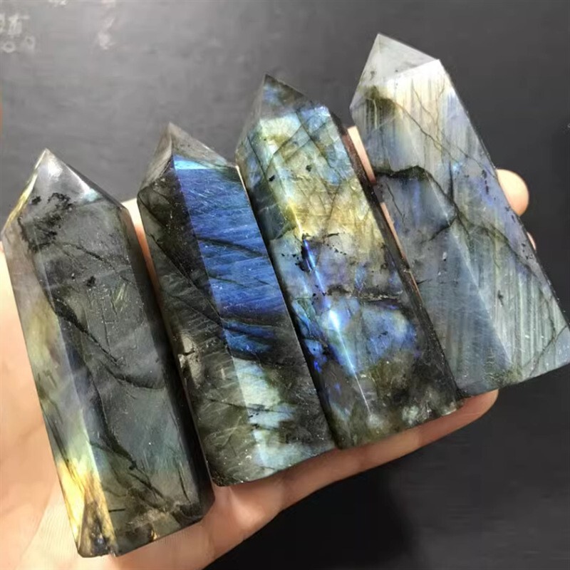 3.15″-3.54″ Natural Labradorite Crystal Tower Healing Crystal Obelisk Reiki Gift