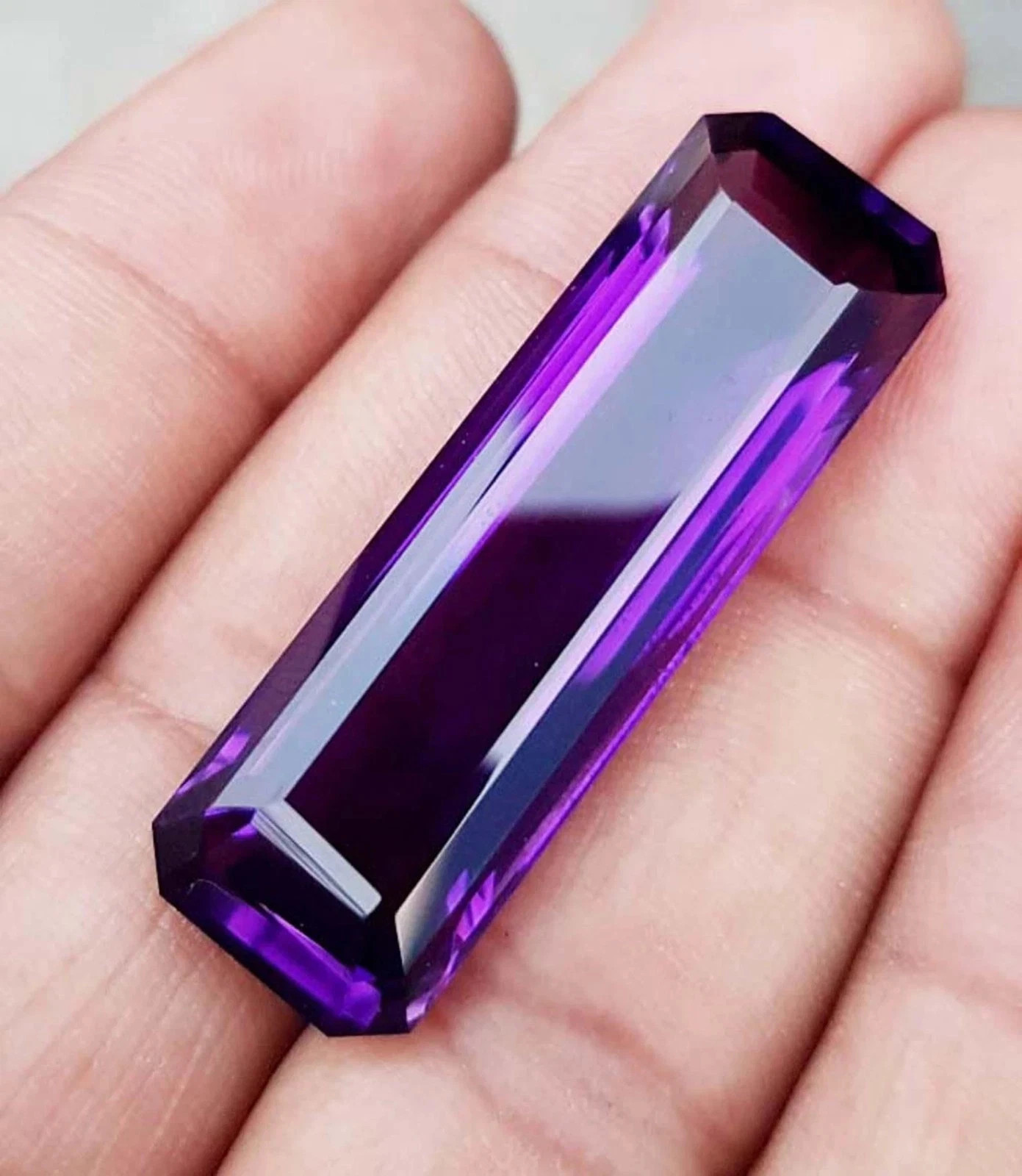 Brazilian Purple Amethyst Emerald Cut 100 Ct Certified Natural Loose Gemstone