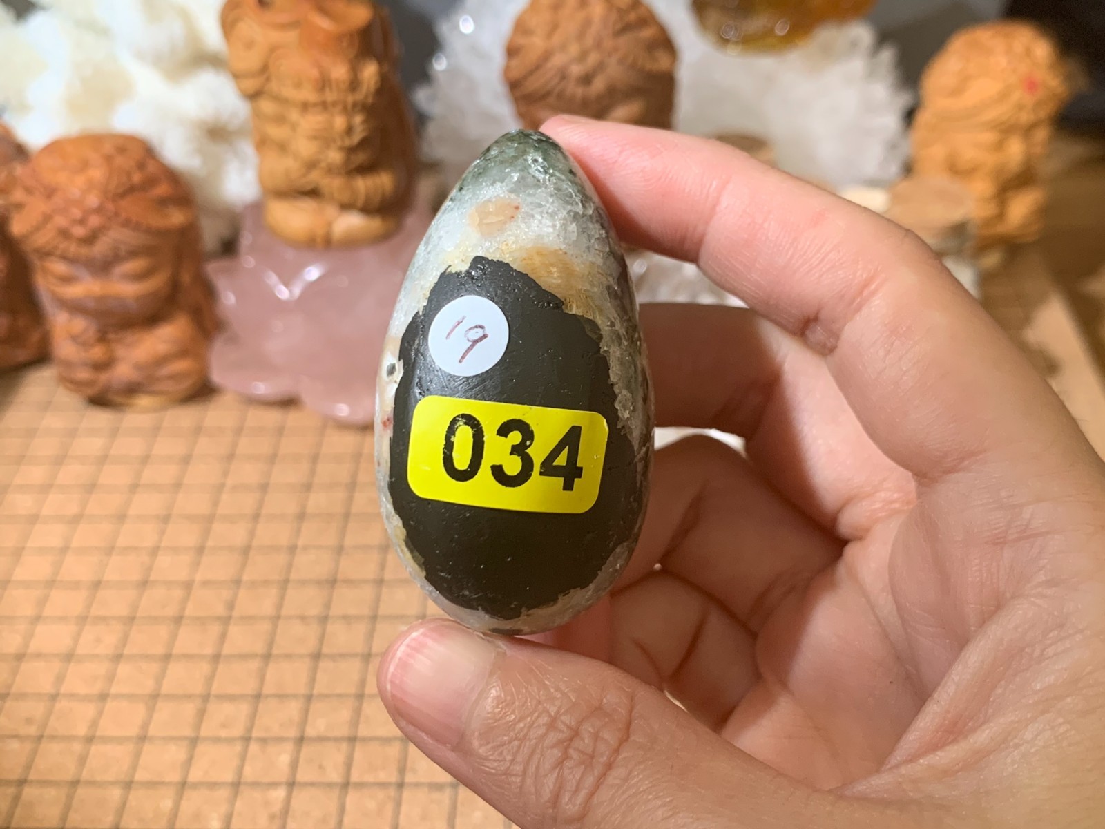Small Natural Citrine Geode Quartz Crystal Cluster – Egg Shape 76 Grams (#034)