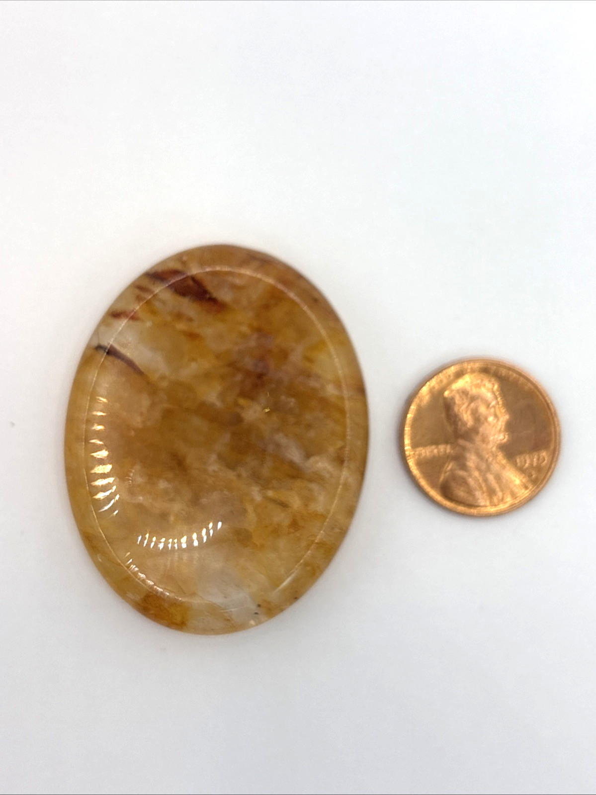Natural Crystal Calming Worry Stone: GOLDEN FIRE QUARTZ (Crystal Healing Pocket)