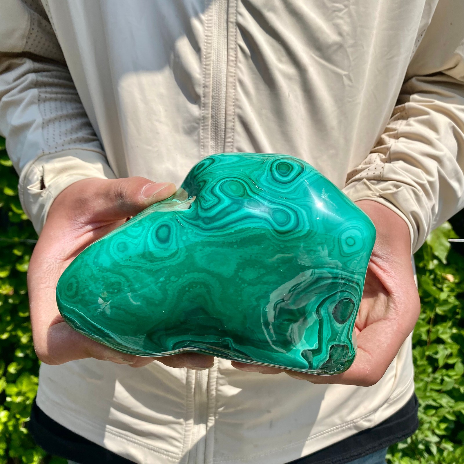 3.74LB Natural glossy Malachite transparent cluster rough mineral sample