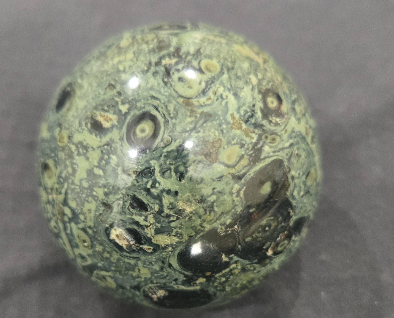 Large Kambaba Jasper Sphere Crystal Ball Natural Crocodile Stone Orb Decor 15oz