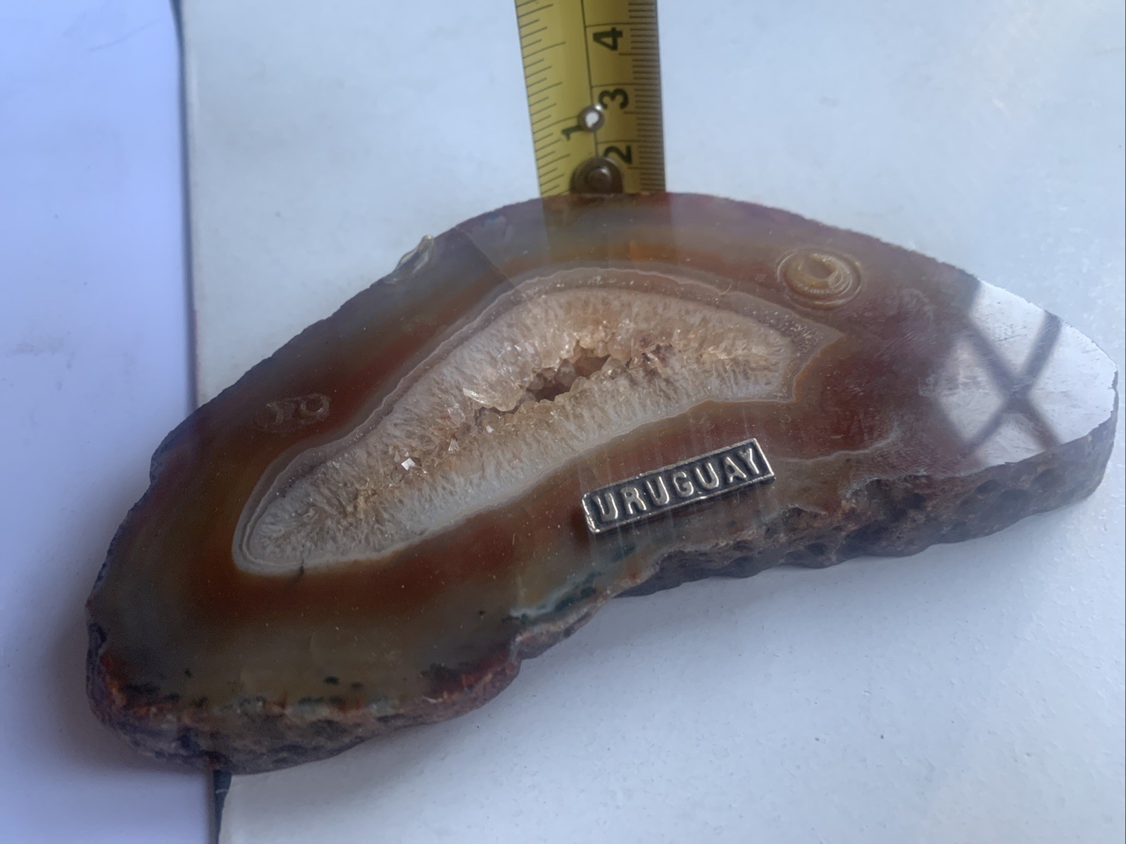 Natural agate slice quartz crystal mineral specimen Stone uruguay desk Weight