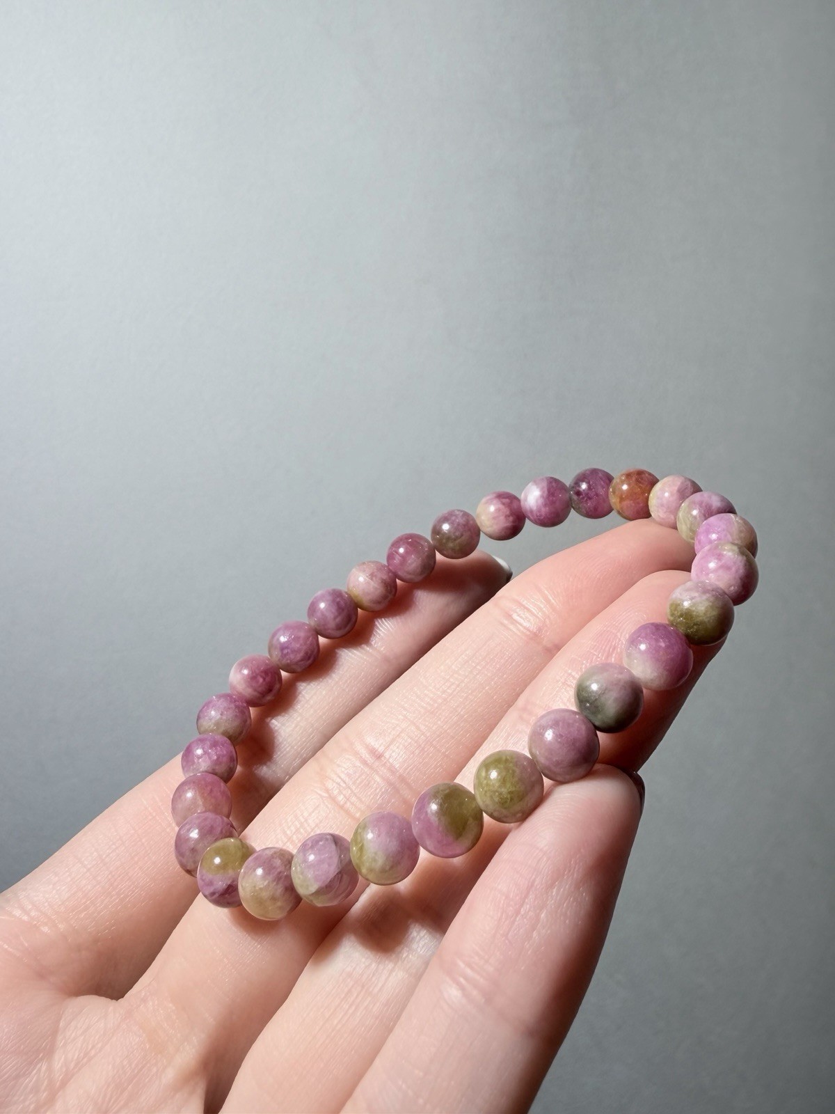 Natural Watermelon Bi-color Pink & Green Tourmaline Bracelet