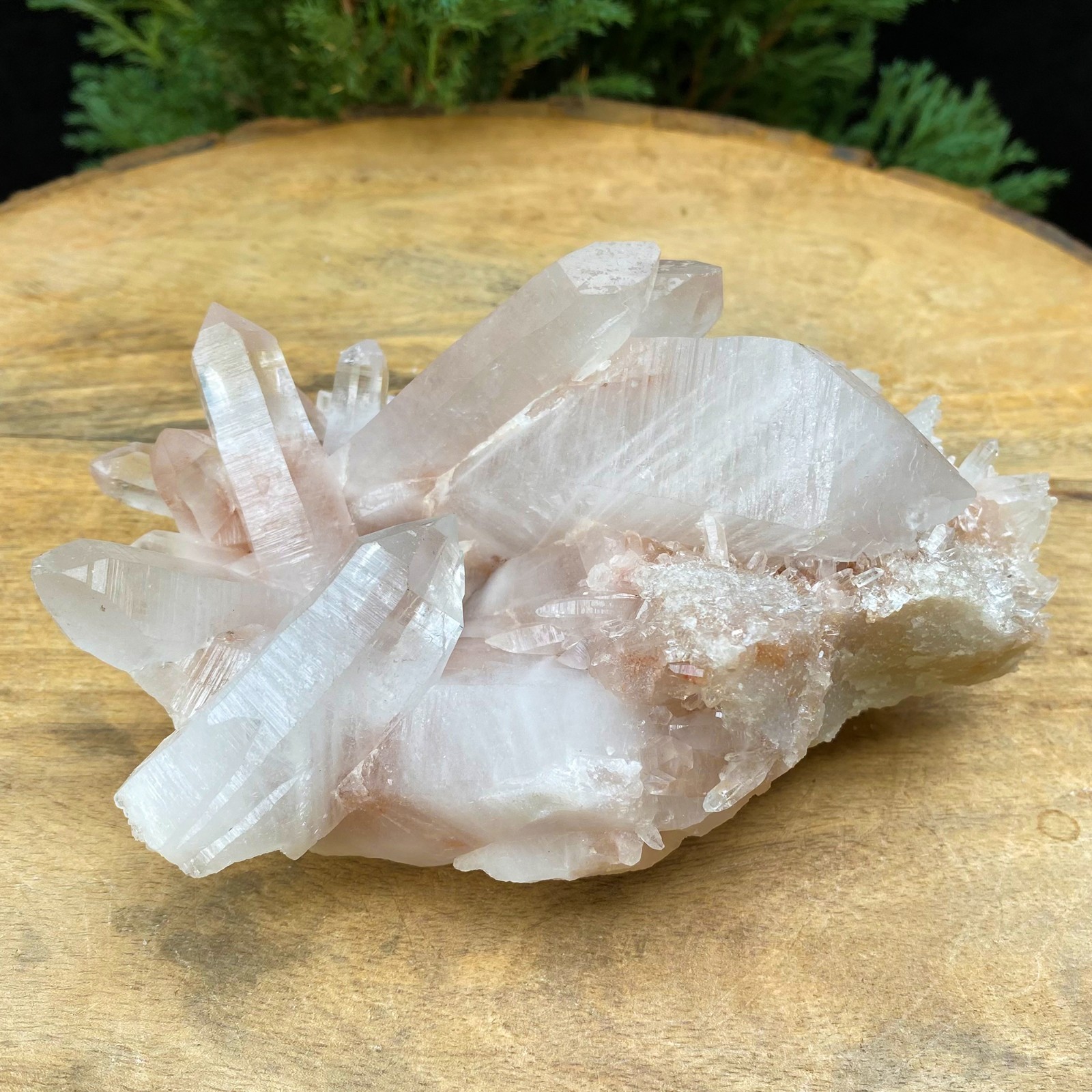 Lemurian Crystal Quartz Pink Himalayan Samadhi Natural Healing Stone 1.10 LBS