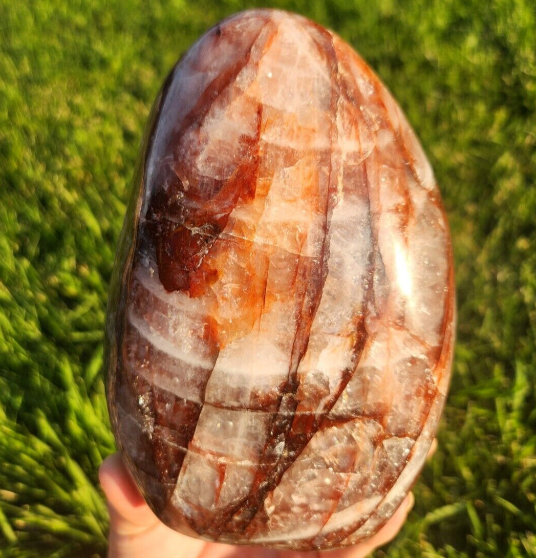Red Fire Quartz Freeform Free Form Flame Flash Large Big Crystal Gemstone Chakra