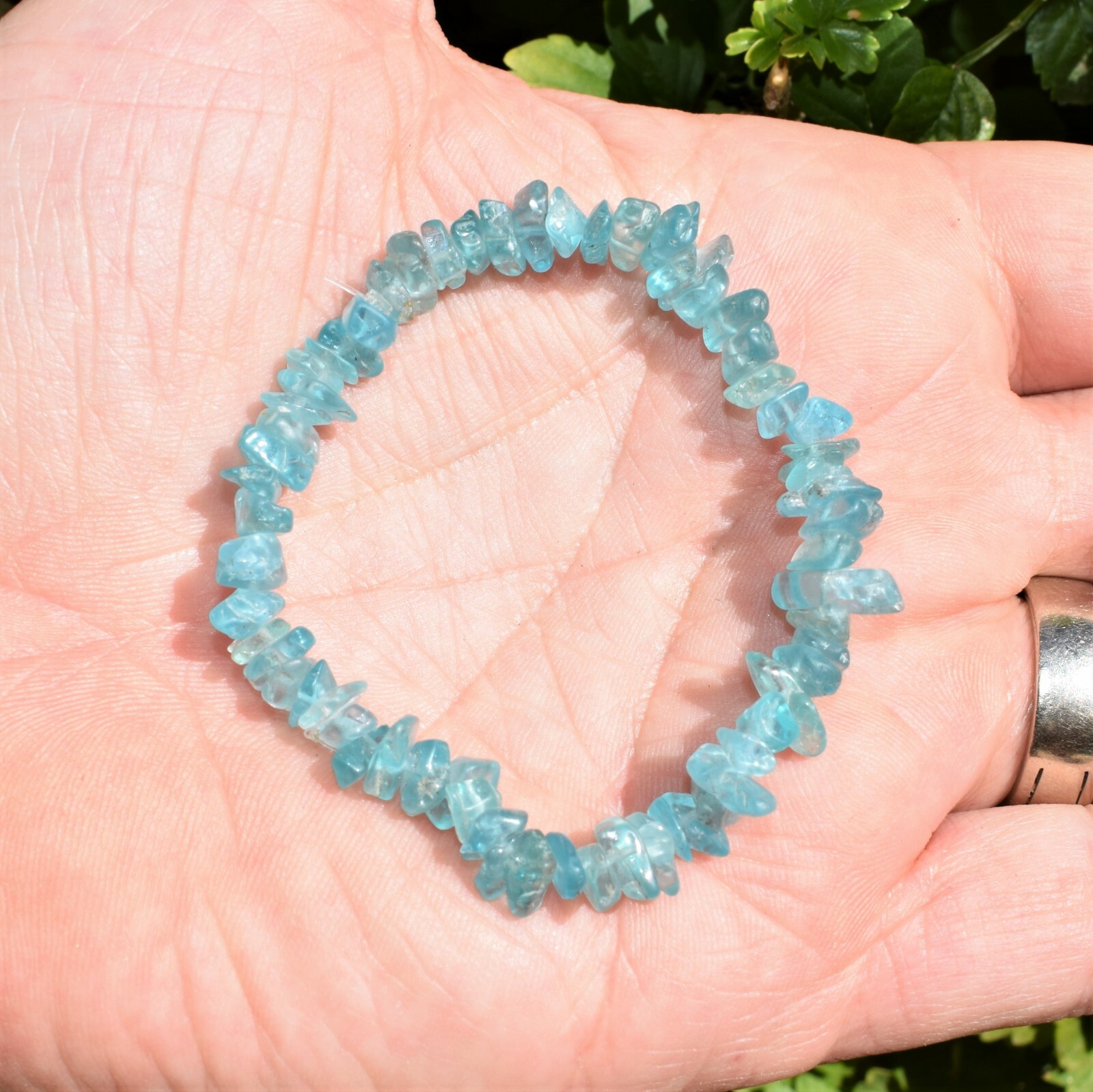 Charged Blue Apatite Jewelry Set – 18″ Necklace, 7″ Bracelet, 2″ Earrings