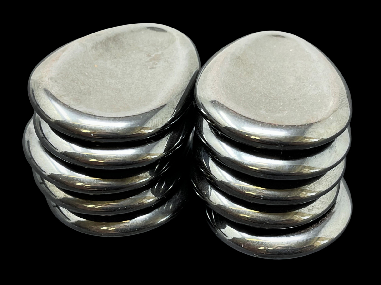 Hematite Worry Stone (Hematite Palm Stone, Smooth Hematite Crystal Pocket Stone)