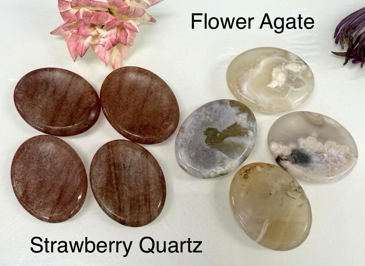 Wholesale Lot 9 PCs Natural Mixed Crystal Worry Stone Healing Energy