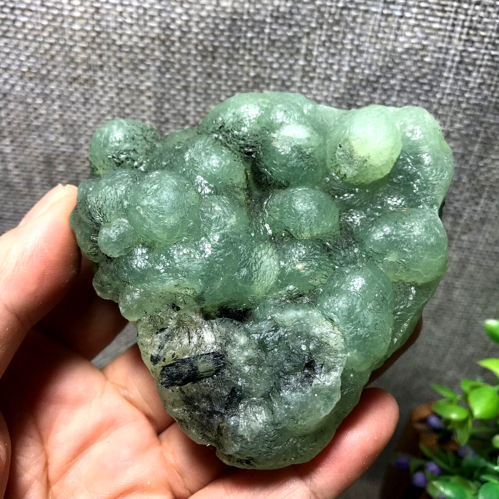 219g Natural Green chalcedony grape agate crystal specimen Indonesia 09