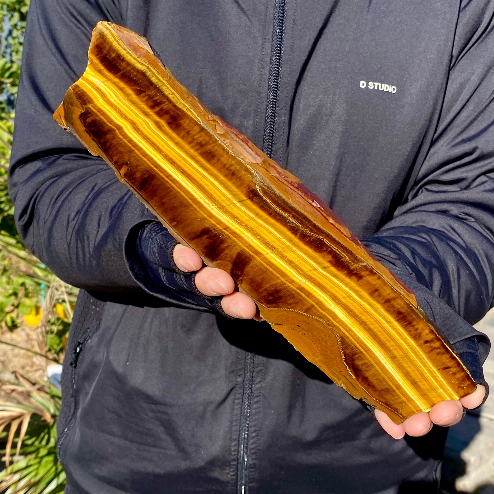 390G Natural Golden Tiger Eye Stone Flake Rough Mineral Specimen Quartz Crystal