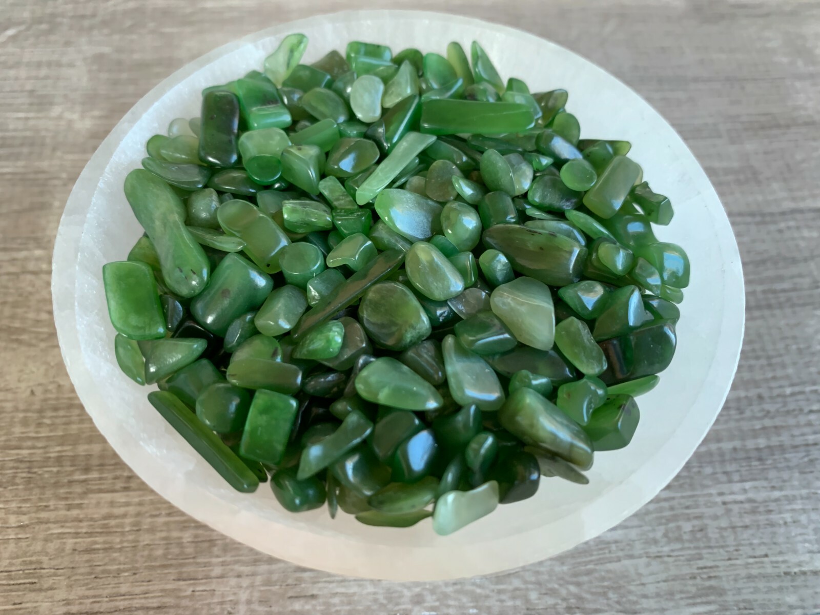 Grade A++ Nephrite Jade Semi Tumbled Gemstone Chips 5 – 15mm, Wholesale Bulk Lot