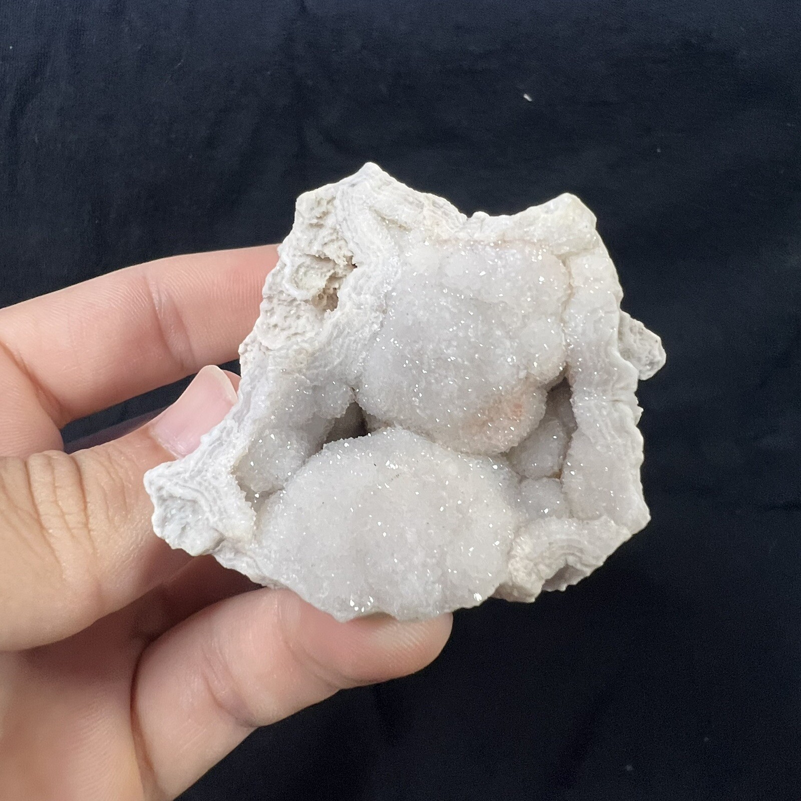 Lot of 6 Quartz Crystal Druse Clusters on Lace Agate | Missouri