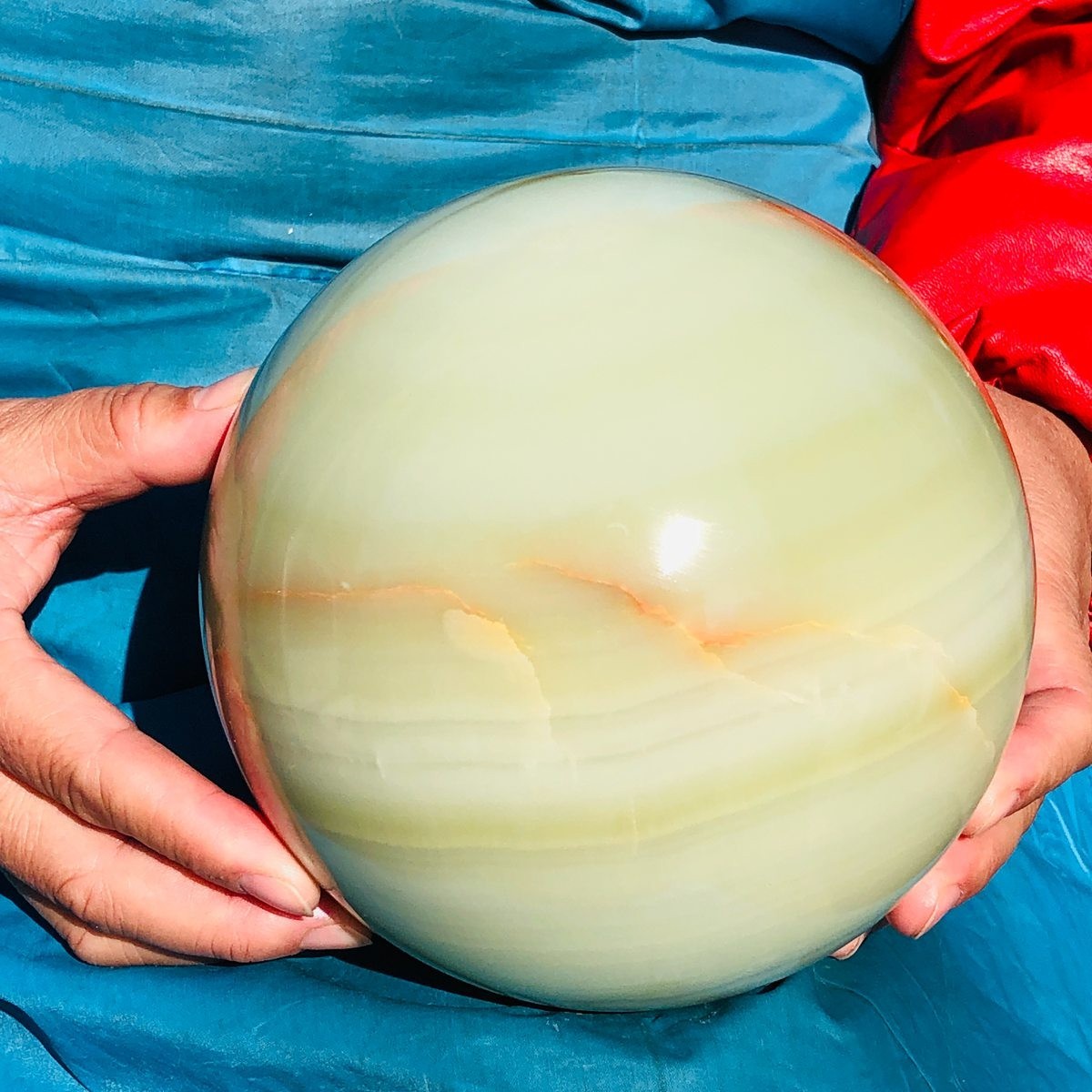 10.58LB Natural Afghan Jade Sphere Polished Crystal Healing Ball Home Reiki