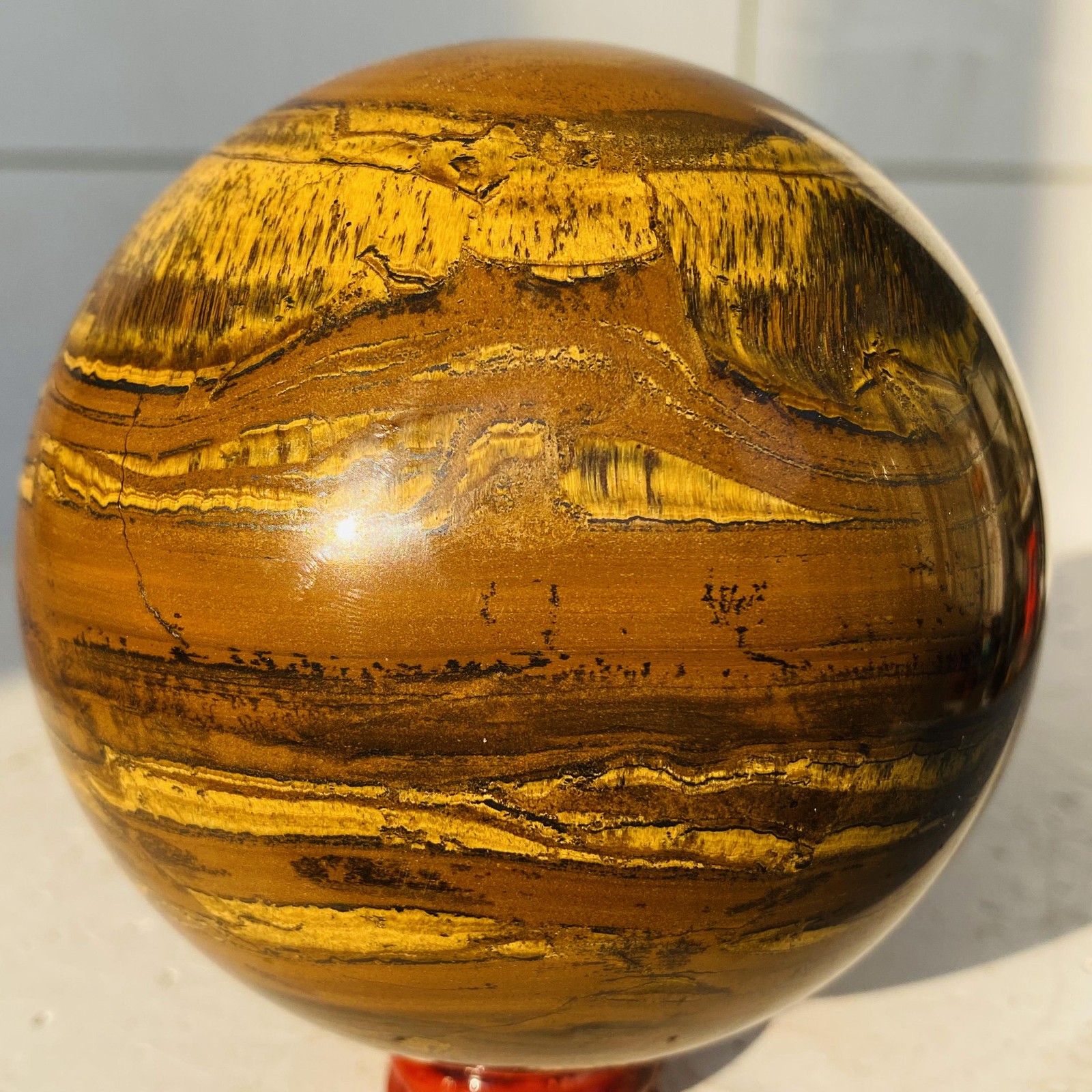 Natural tiger’s eye ball quartz crystals sphere gem reiki healing 1380g