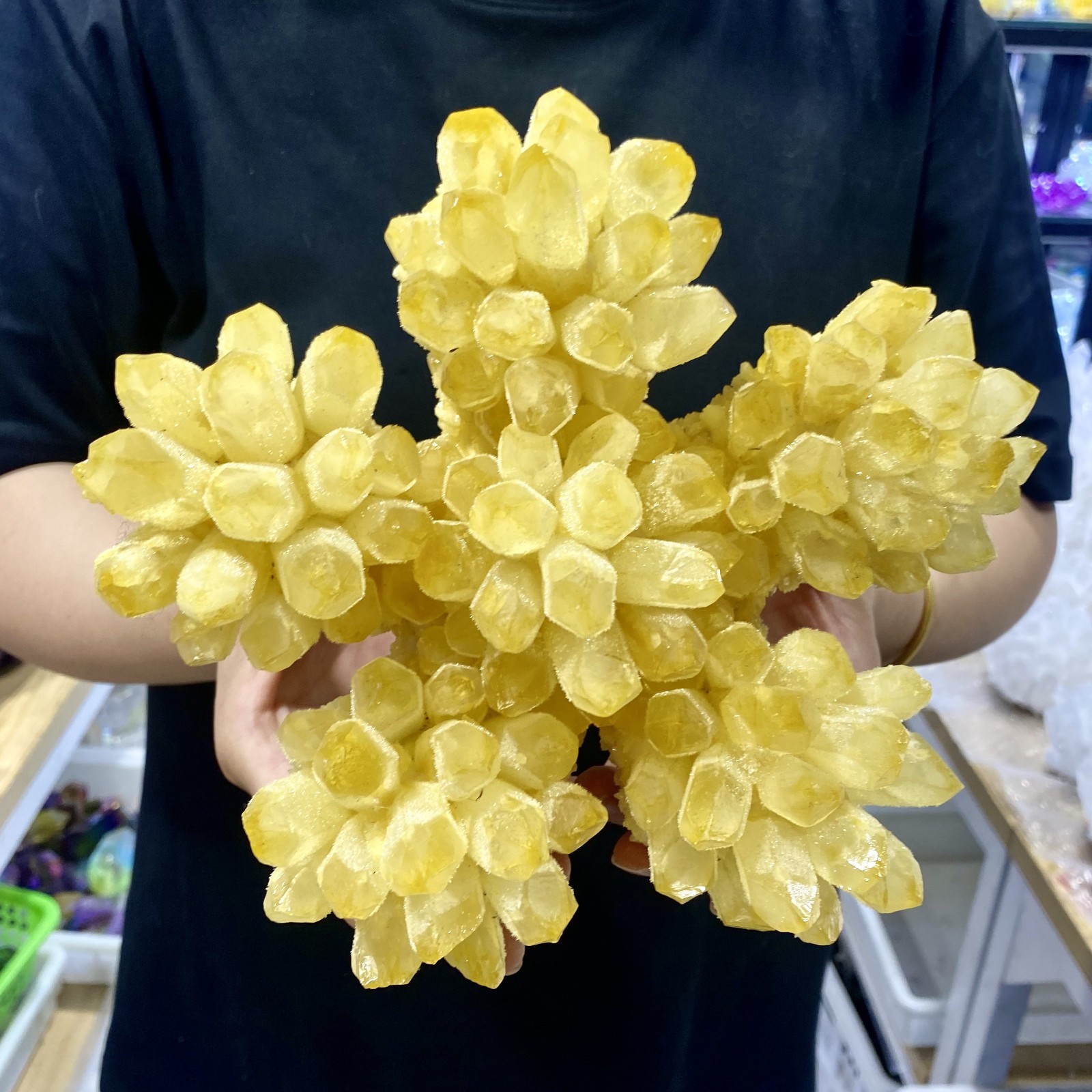 4.98LB Newly discovered yellow ghost quartz cluster mineral sample-