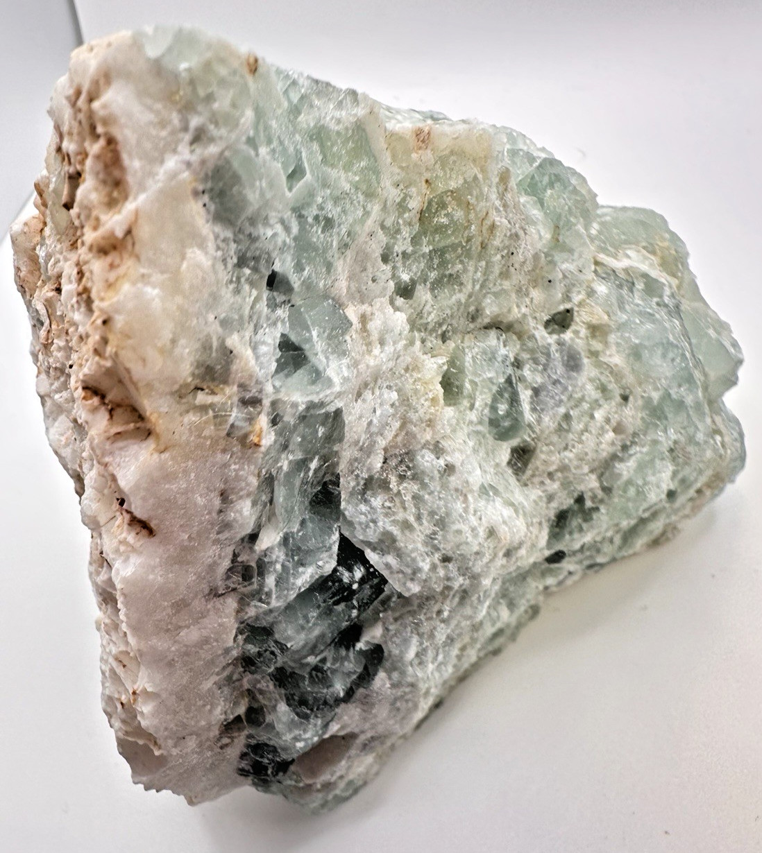 Mexico Green Fluorite Crystal Specimen 6 in 4 lb Druzy Layer