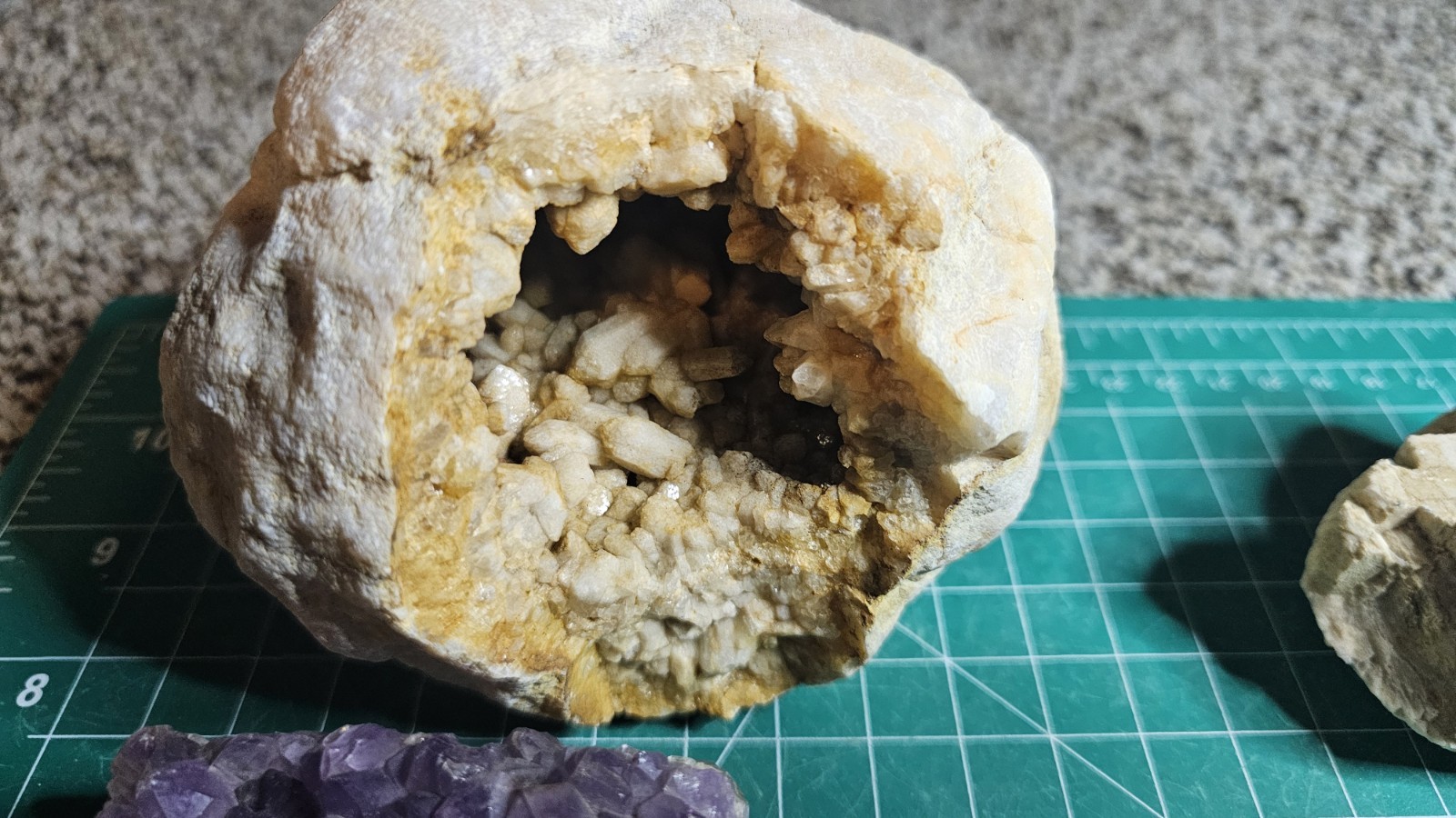 Geode Amethyst Feldspar And Multiple Rare Quartz Points Double Terms