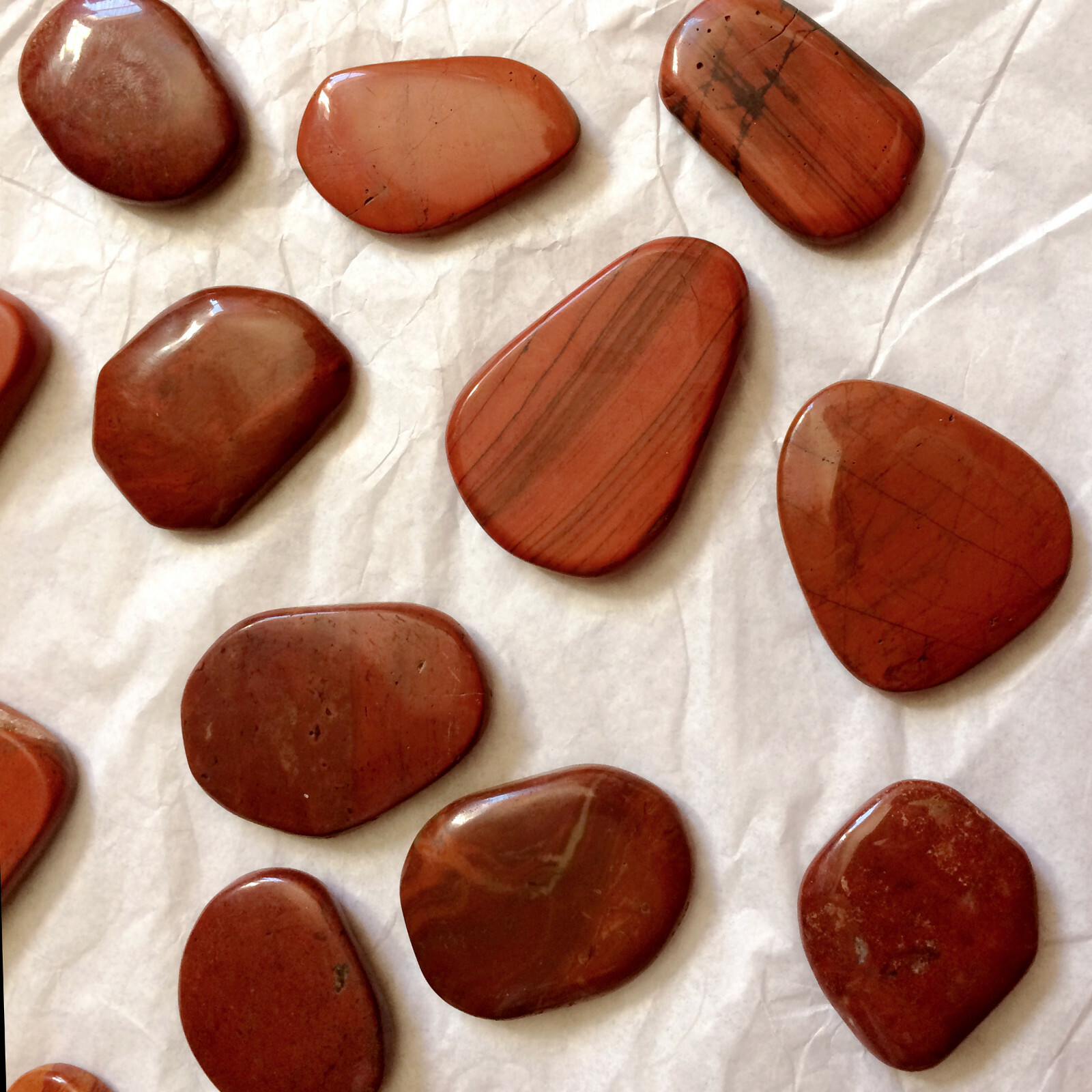 Natural Red Jasper Palm Stone Polished Worry Stone Rock Healing Crystal Reiki
