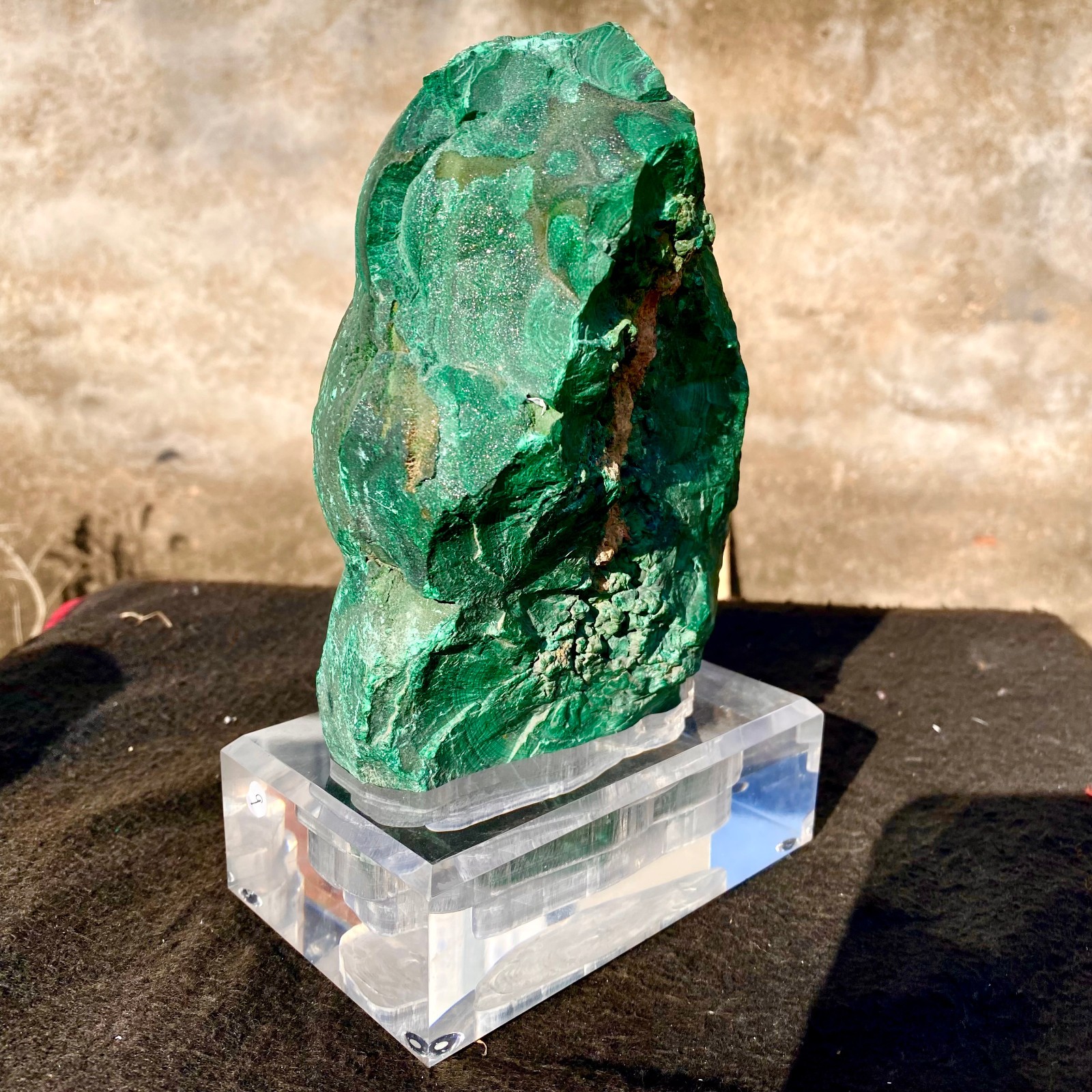 6.28LB Natural Green Malachite Crystal Flaky Pattern Ore Specimen Quartz Healing