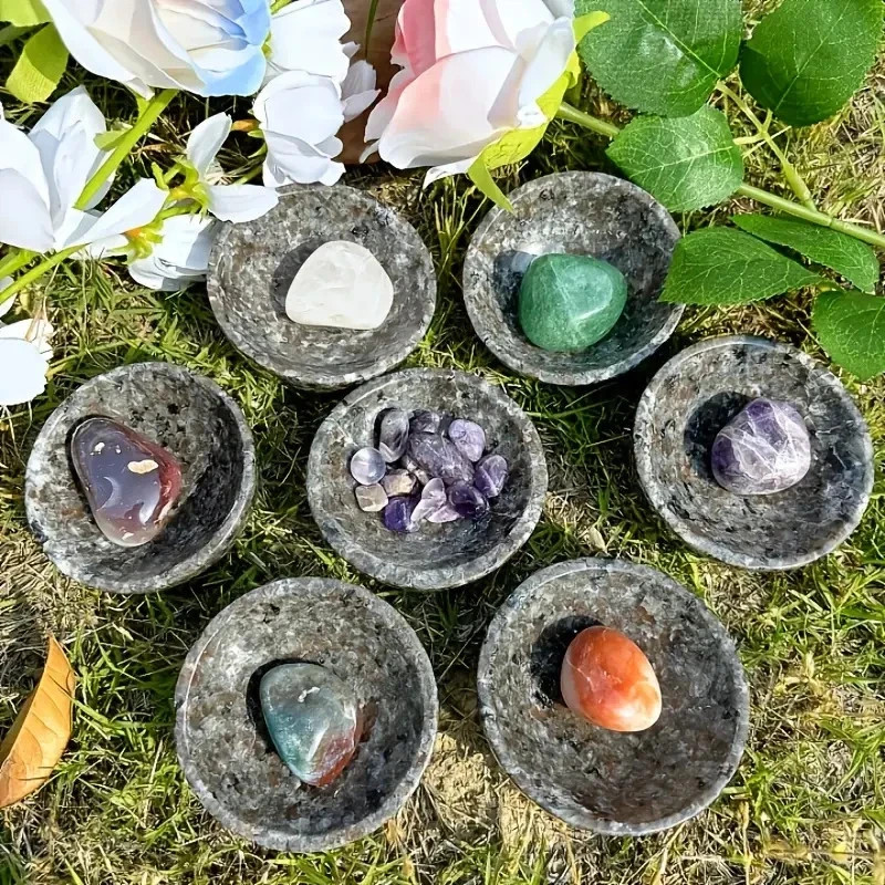 Genuine Yooperlite Stone Bowl UV Reactive Sodalite Crystal Charging Dish Gift