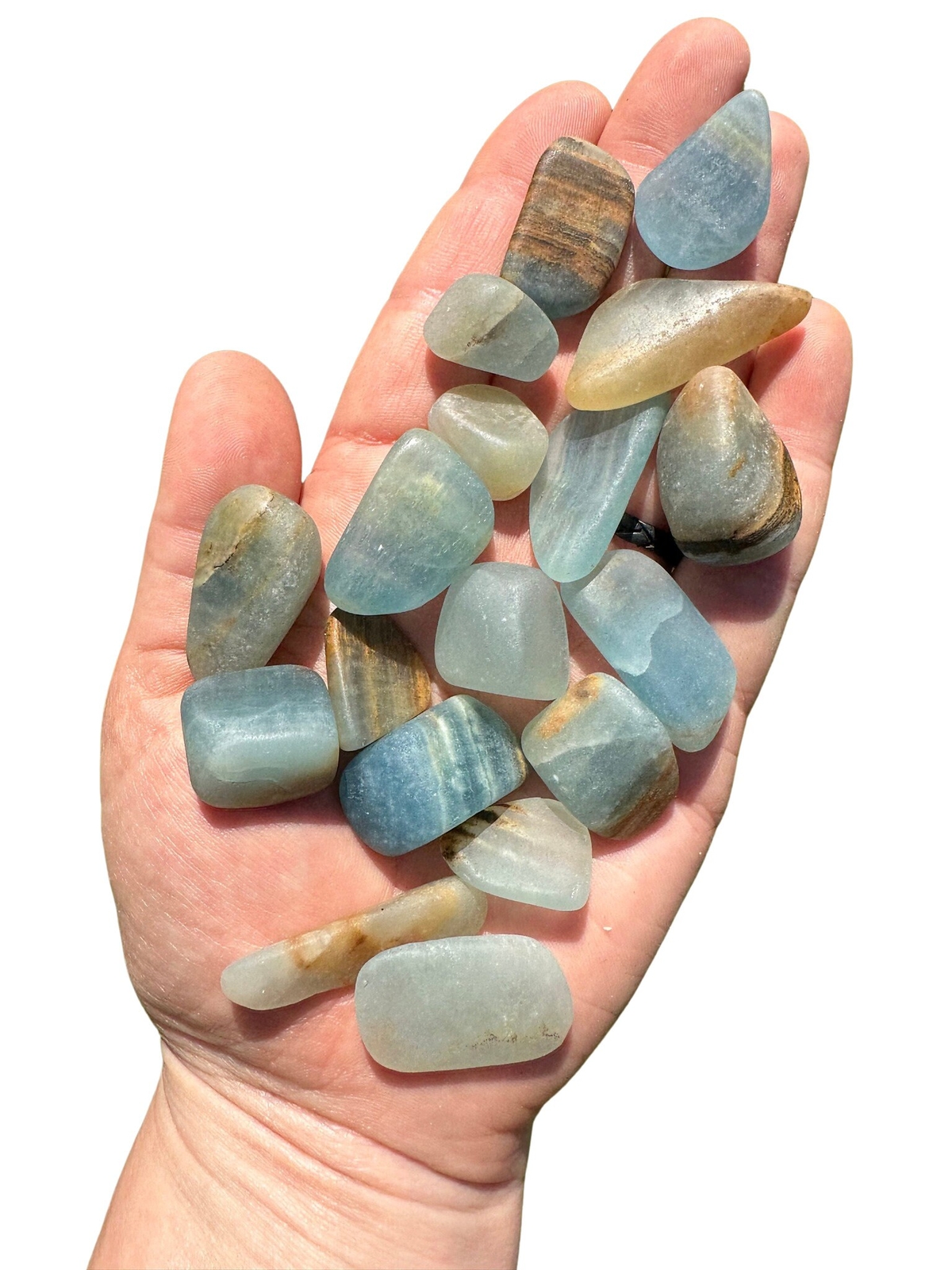 Lemurian Aquatine Calcite (Tumbled, Not Polished), Blue Calcite from Argentina