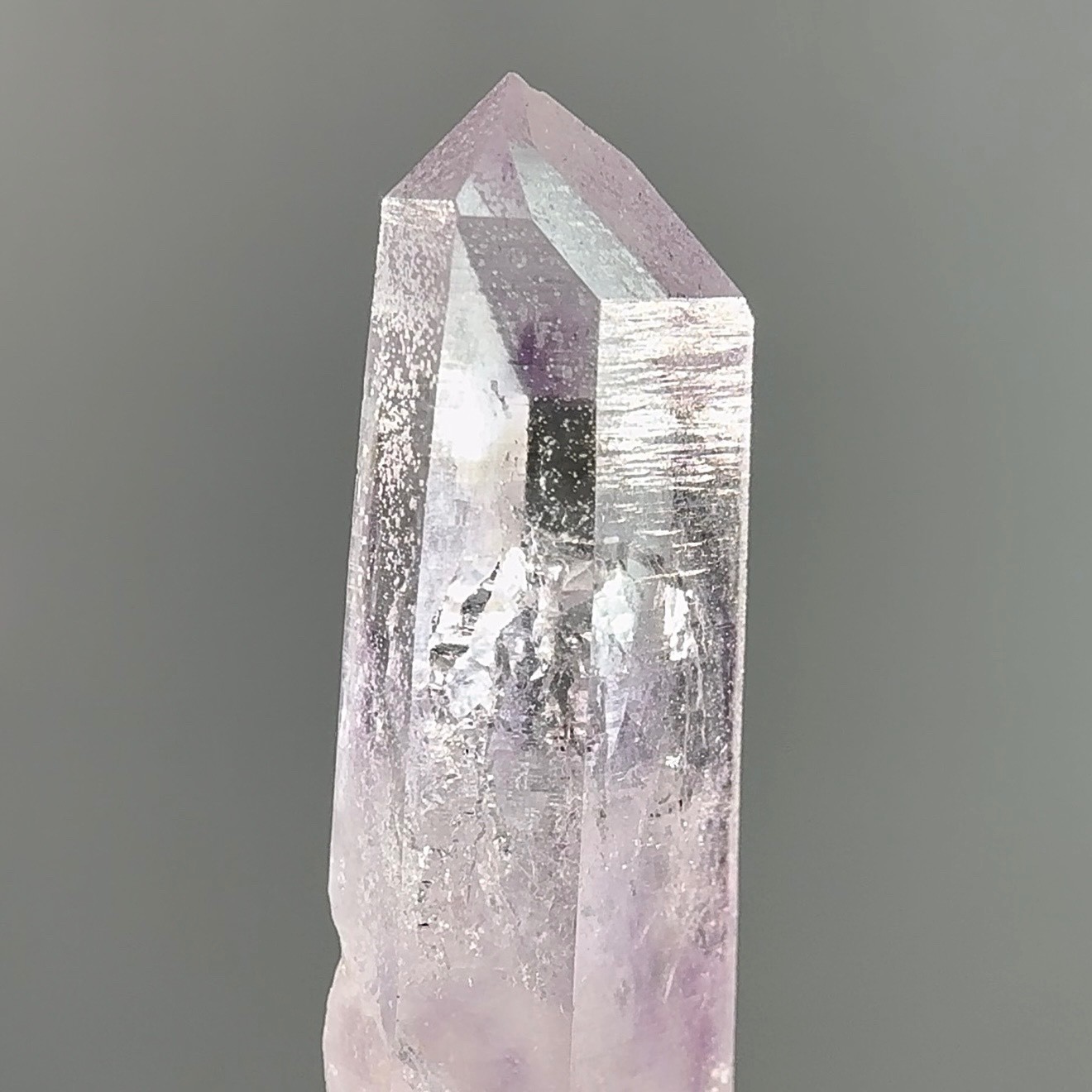 Large Moving Bubble! RARE Lilac Pink Brandberg Amethyst Enhydro w White Chlorite