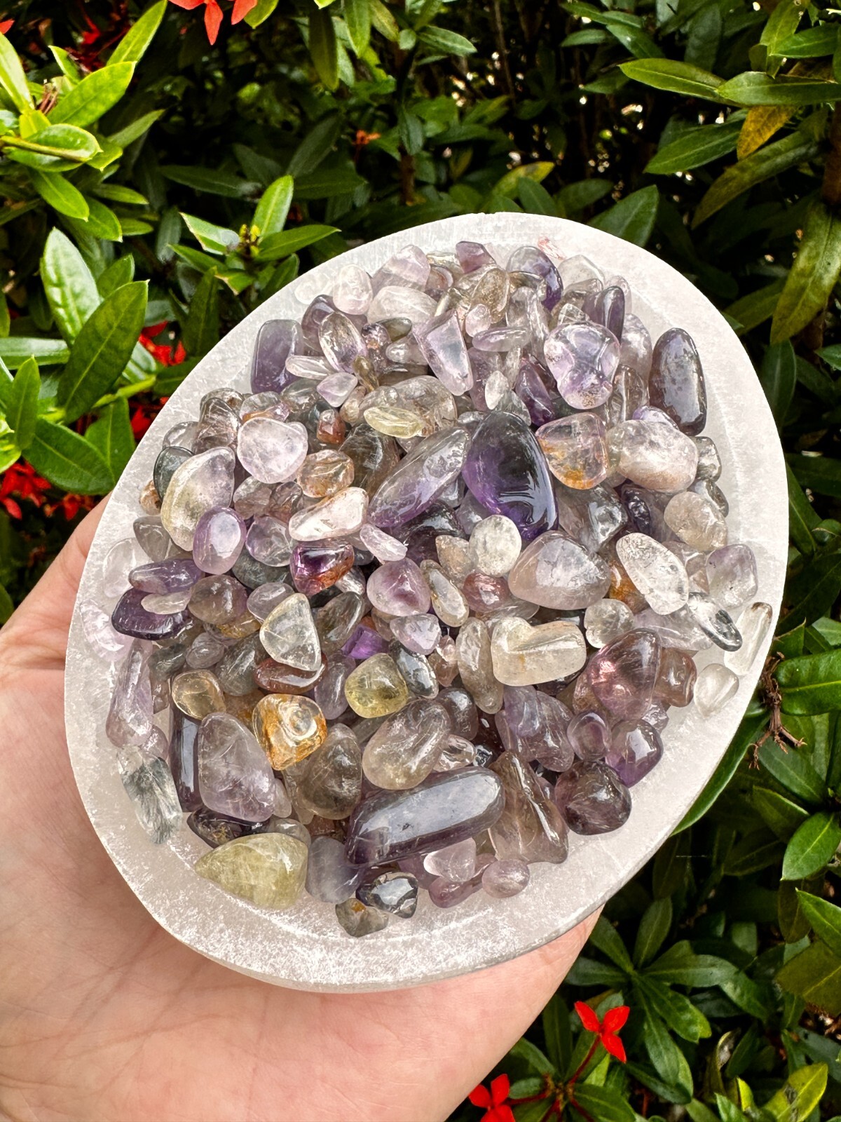 Grade A++ Super 7 Semi Tumbled Gemstone Mini Chips 5-15mm, Wholesale Bulk Lot