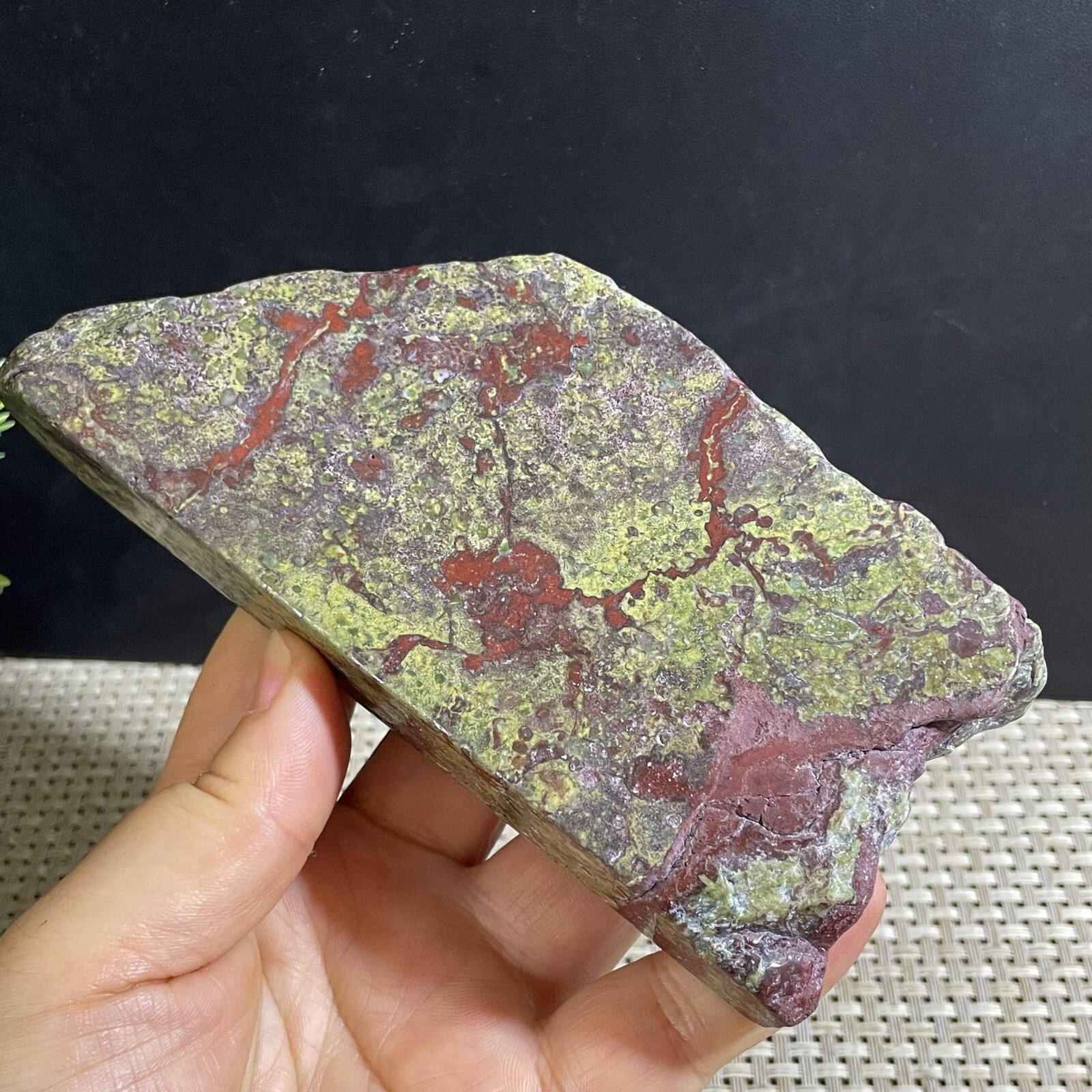 501g Raw dragon blood stone Jasper Rough polished Crystal gemstone slab