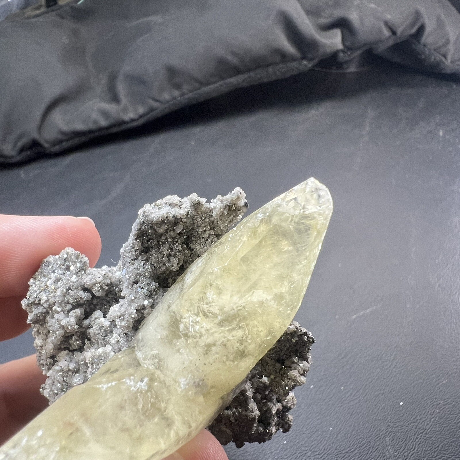 Calcite Crystal with Chalcopyrite Dolomite Matrix / Missouri