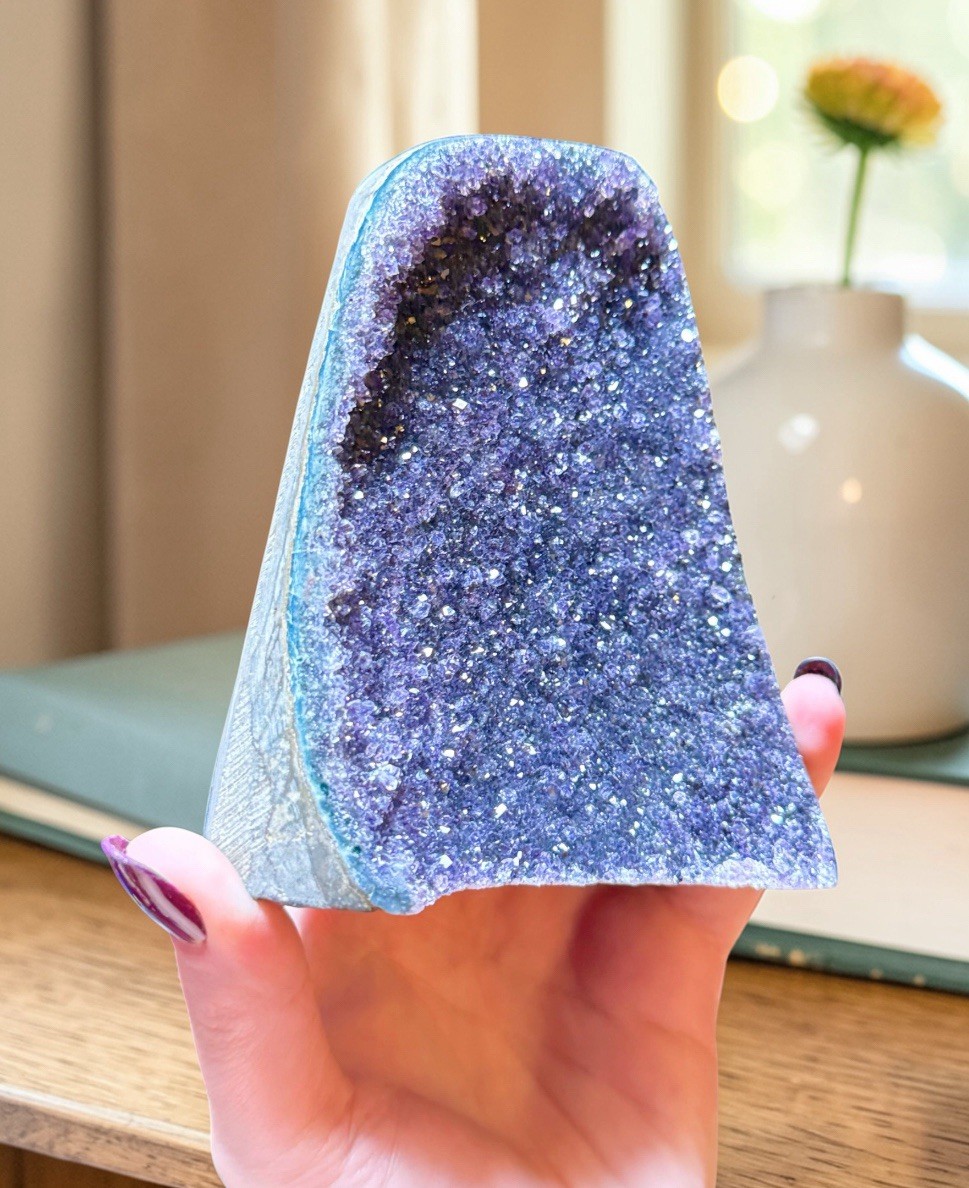 Large Uruguay Amethyst Druzy Sugary Cluster Cut Base Freeform Dark Purple 500g