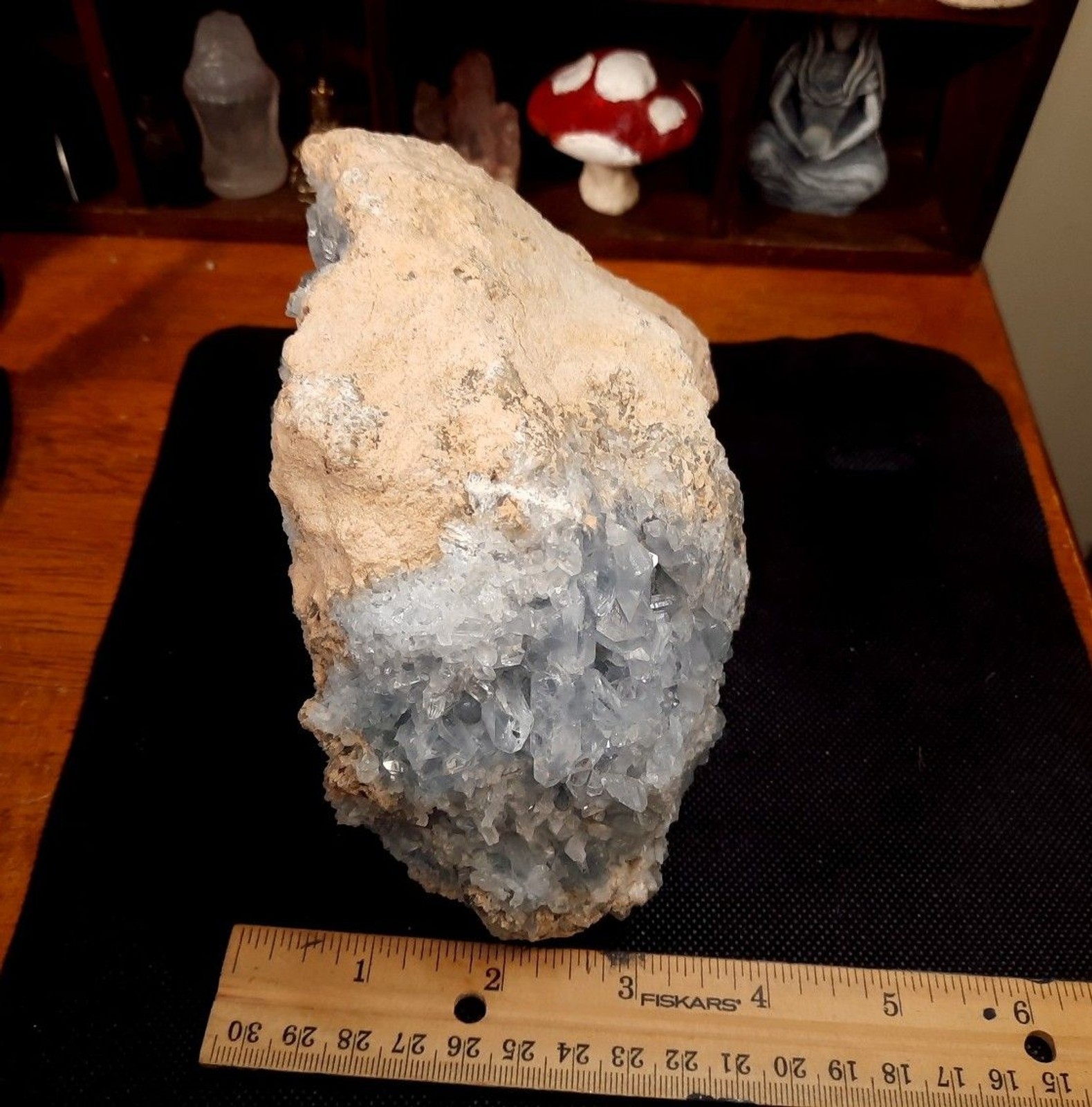 5.19 lb Madagascar High-Grade Blue Celestite Quartz Crystal Geode Cluster