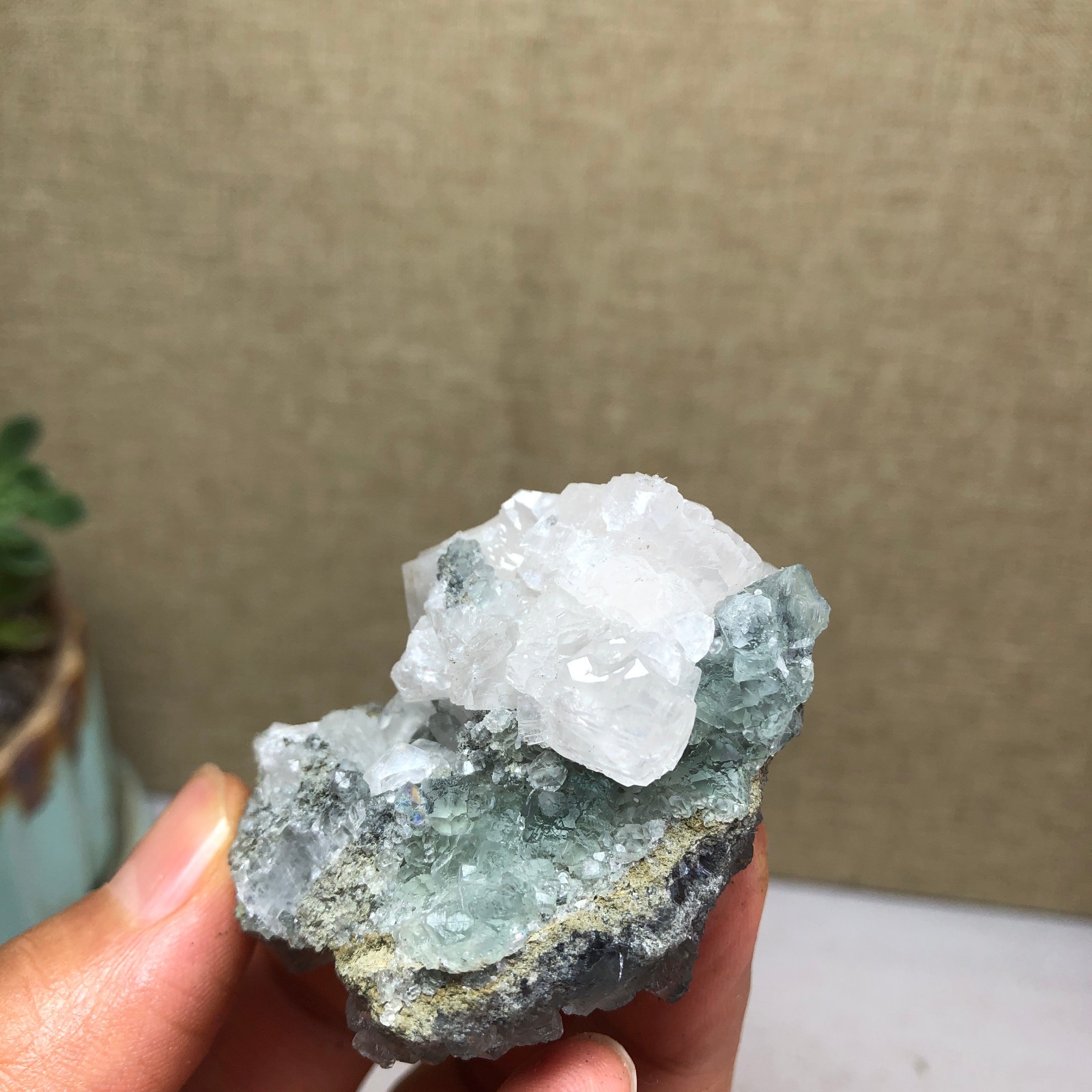 70g NATURAL Green Cubic FLUORITE Crystal Cluster Mineral Specimen A4740