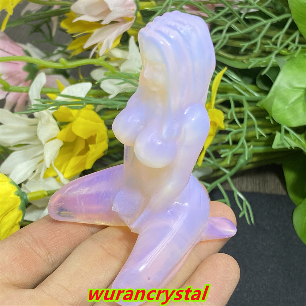3″ Pink Opalite Quartz Goddess Skull Women model Hand Carved Crystal healing 1pc