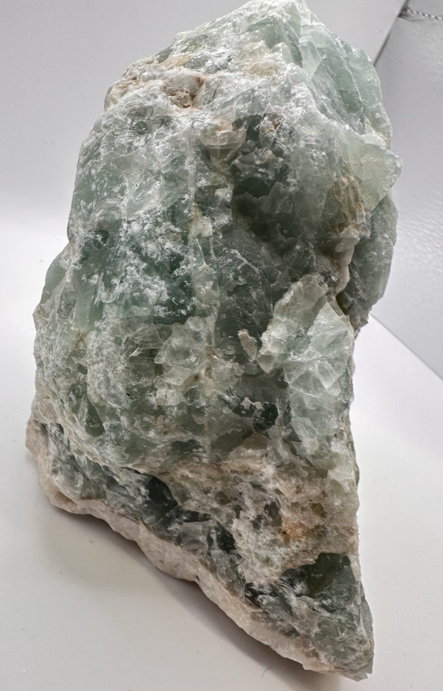 Mexico Green Fluorite Crystal Specimen 6 in 4 lb Druzy Layer