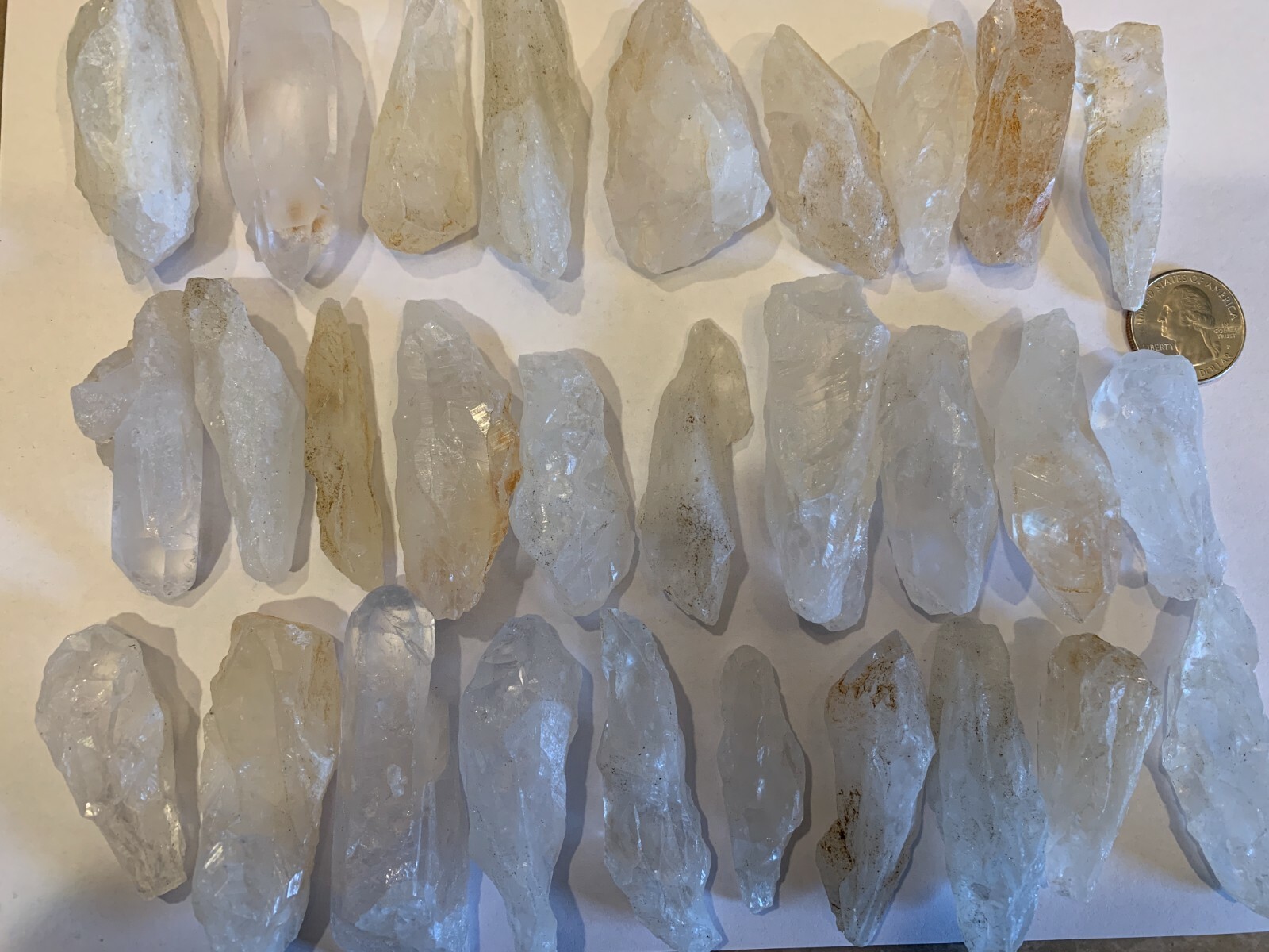 Three (3) WHITE WITCHES FINGER CRYSTALS from Zambia – Random Selection