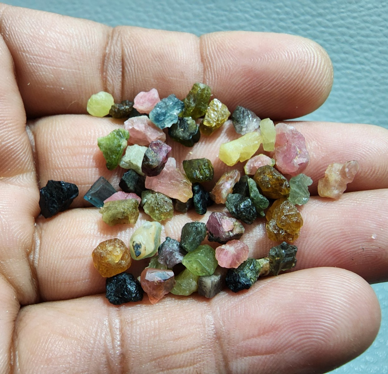 50 Pcs Awesome A+ Multi Tourmaline Rough Crystal Raw Size 5-10 MM Jewelry Making
